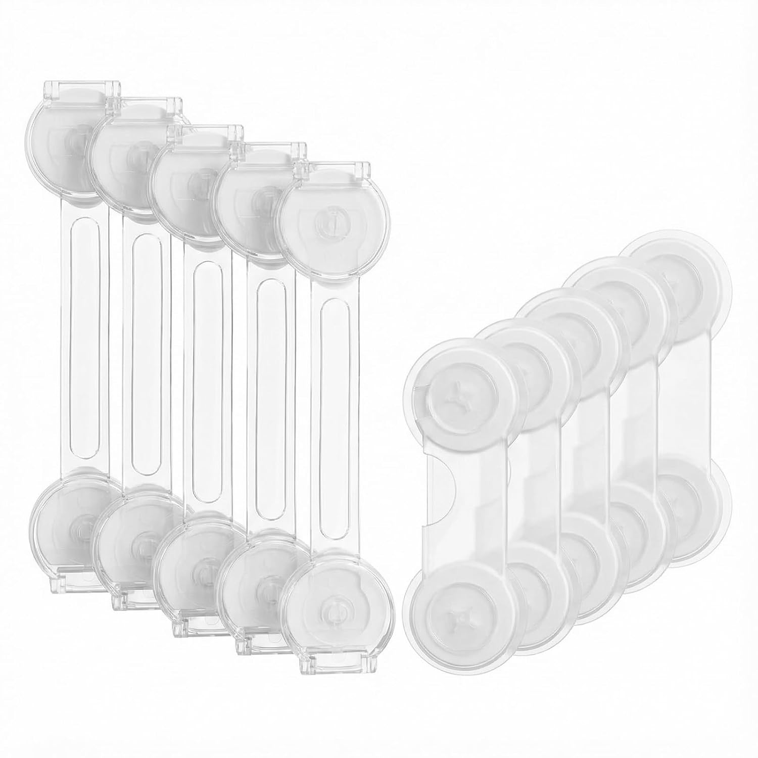 BillyBath Bloc Porte Sécurité Bébé Bloque Tiroir Placards Loquets/Frigo Placard Protection Maison, Transparent, 10 Pièces
