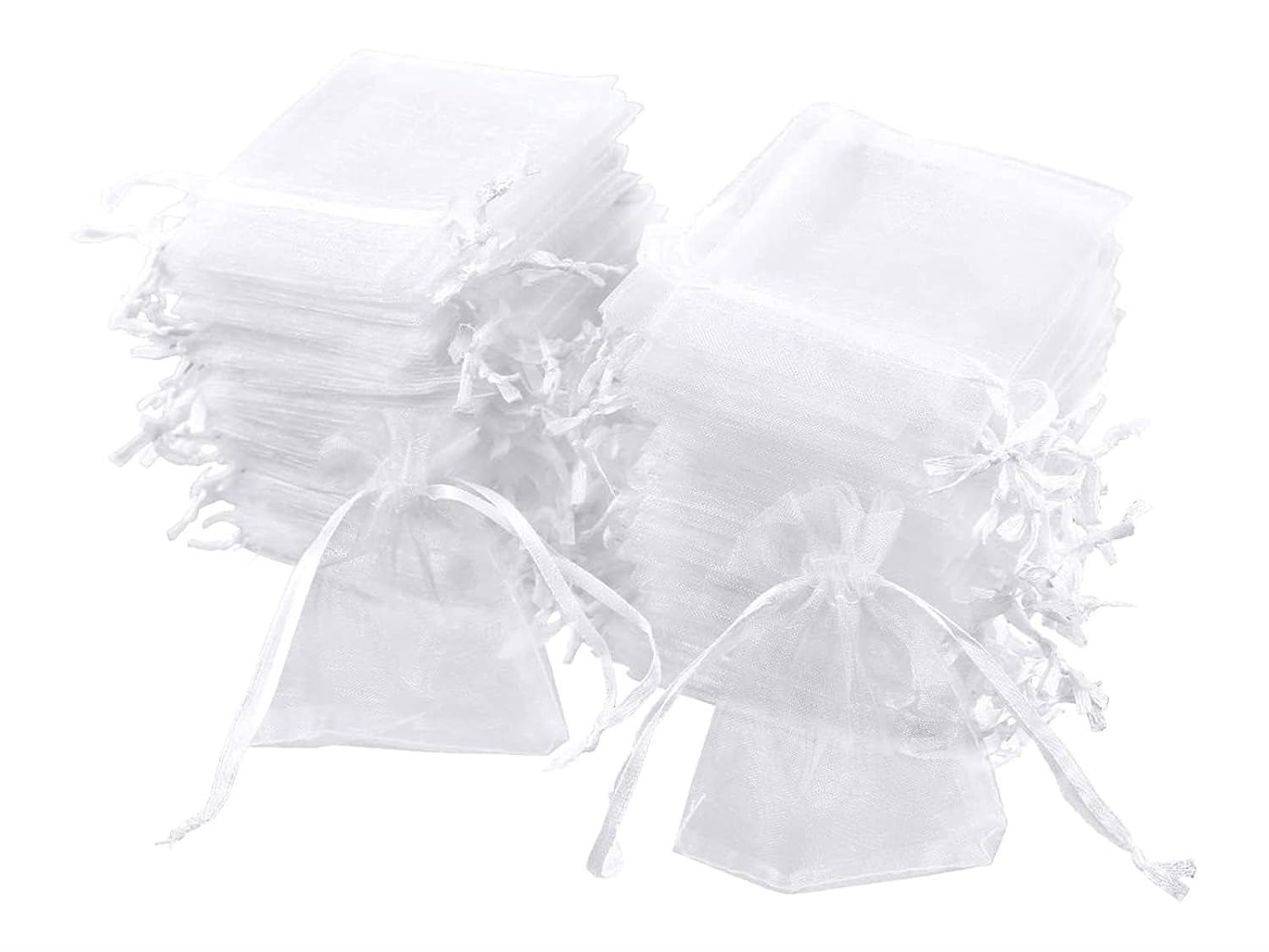 Carehabi - Lot de 100 sachets blanc, 7 x 9 cm, pochette cadeau en organza, pochette Ă bijoux, sachets de lavande, faveur de mariage