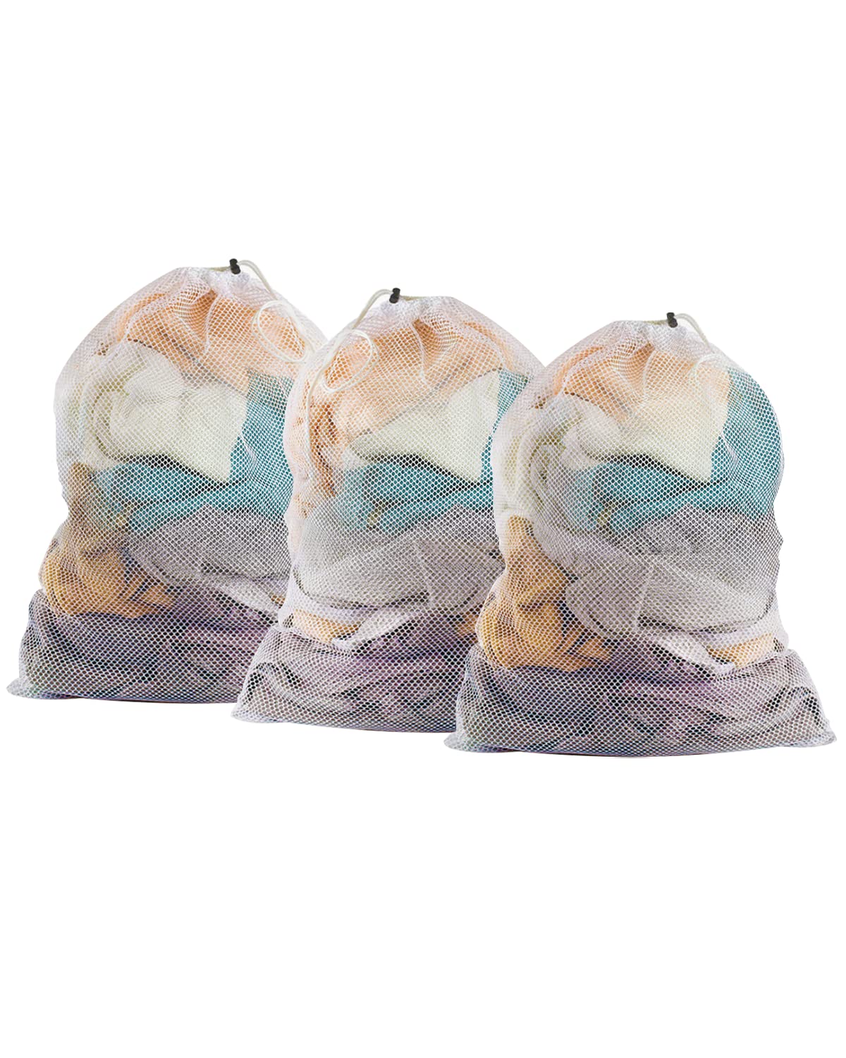 Lot De 3 Sacs à Linge Surdimensionnés, Soutien-gorge En Filet à Linge, Avec Fermeture à Cordon- Réutilisable, Adapté Pour Les Dortoirs Universitaires, Les Familles Et Les Résidents D'appartements