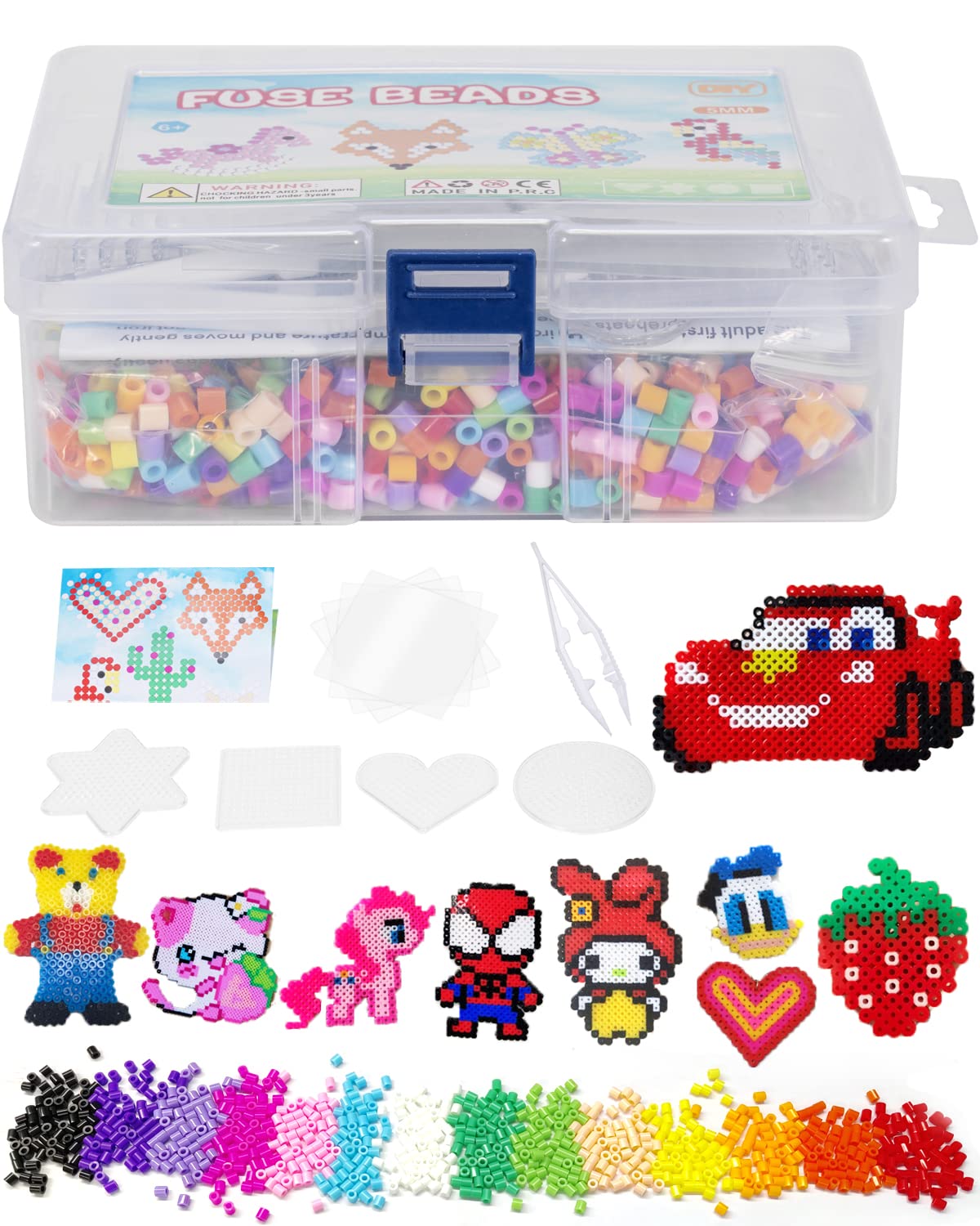 Noa Home Deco Kit De Perle a Repasser,3000 Perles à Repasser, Taille 5mm,Avec Des Motifs D'accessoires De Plaque, Des Embellissements De Bricolage Et D'autres Idées D'artisanat