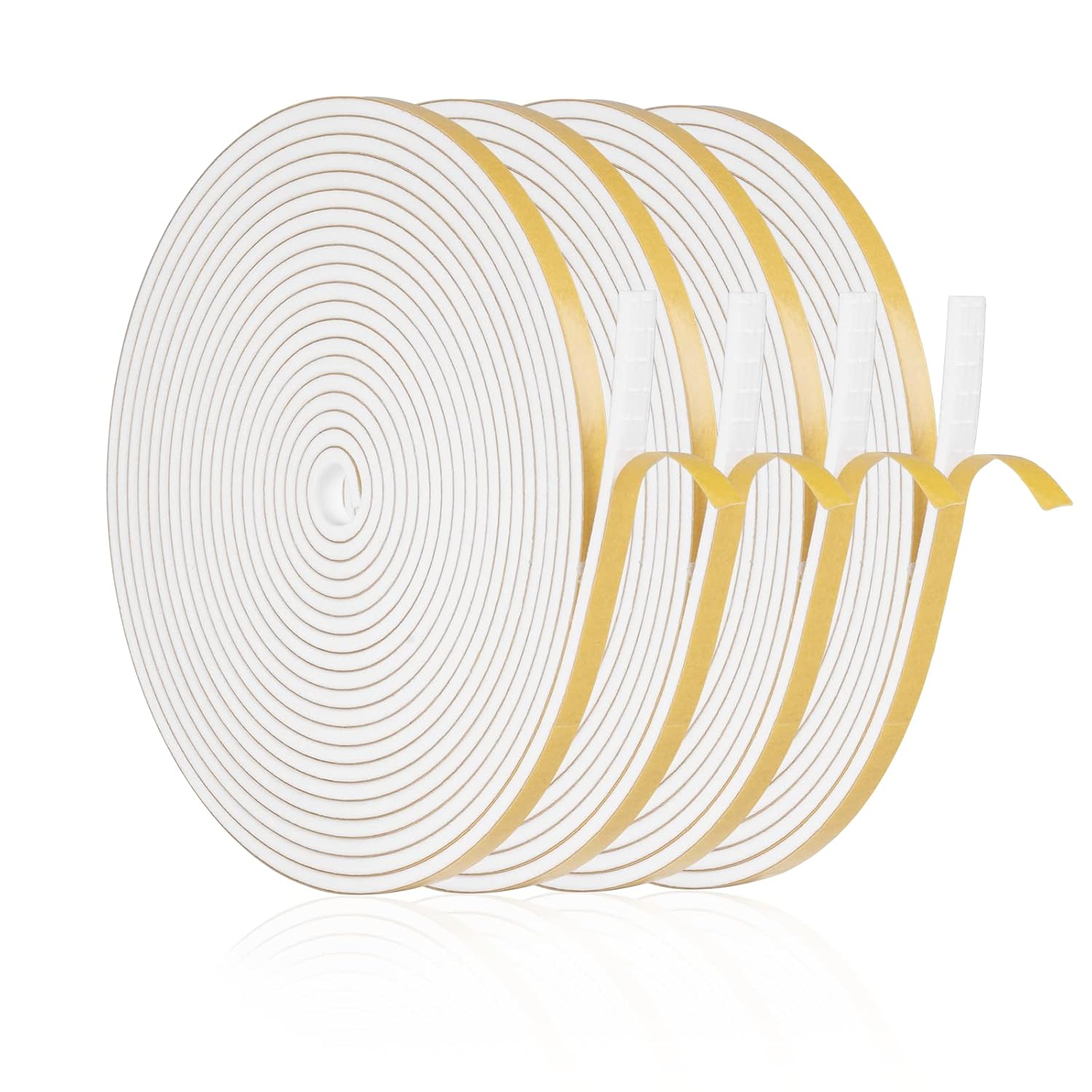 Carehabi Joint Fenetre Isolation Anti Froid, 20m Joint Porte d'entrée Mousse Adhésif 6 x 3mm Bande Etancheite Autocollante Isolant Fenêtre Contre le vent, Anti pluie, Anti-bruit (Blanc)