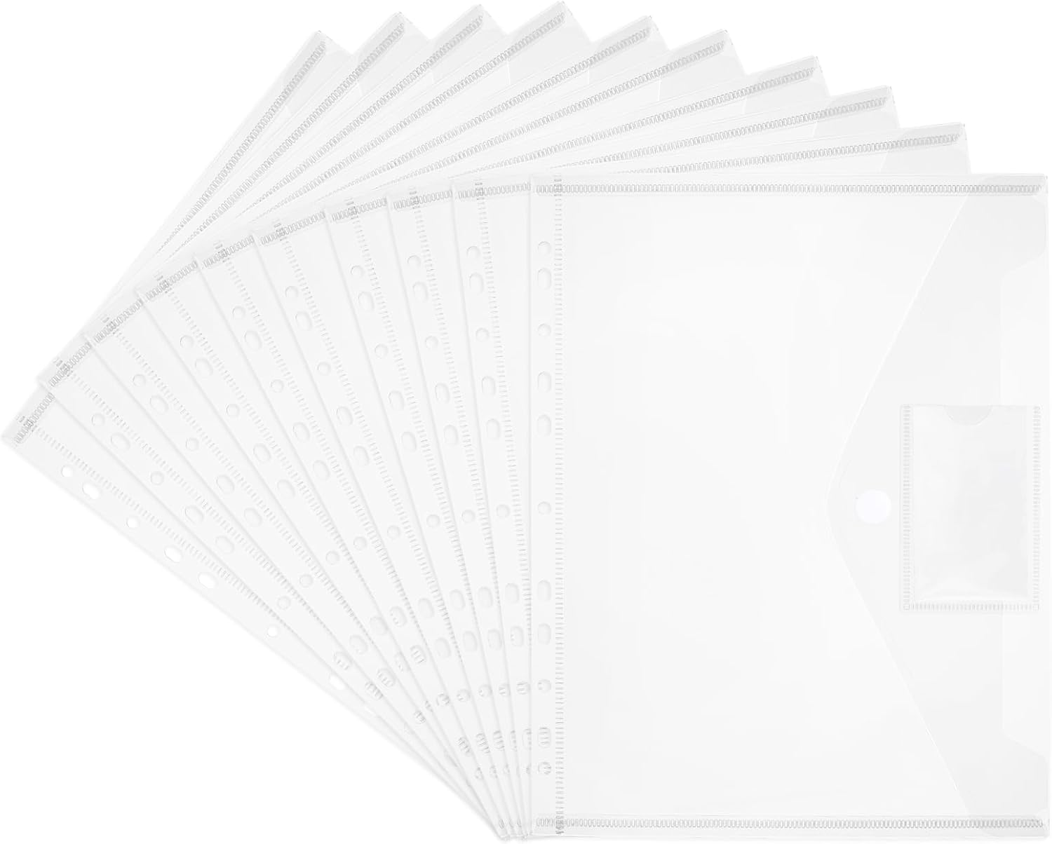 20 carpetas para documentos A4, A4, transparente, resistente al agua, con cierre de velcro y papel de etiquetas para archivadores, clasificación