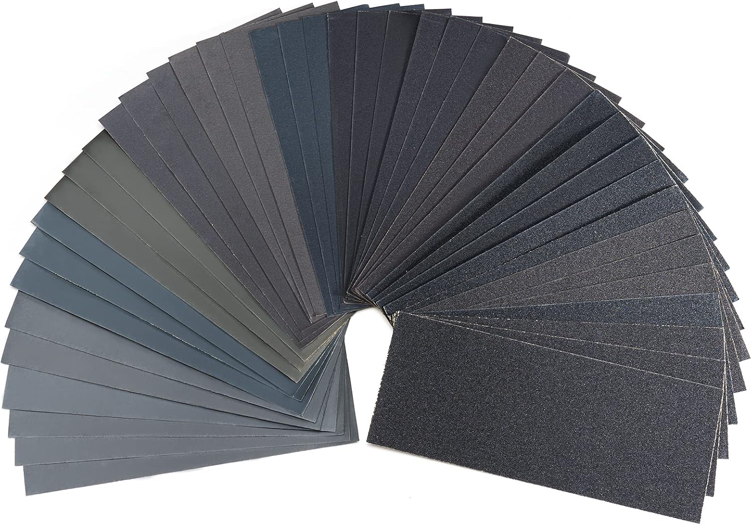 Carehabi Lot de 42 papiers abrasifs humides et secs, papier abrasif fin 120-3000 pour métal, voiture, meubles en bois, pierre, vernis, verre, 23 x 9,5 cm