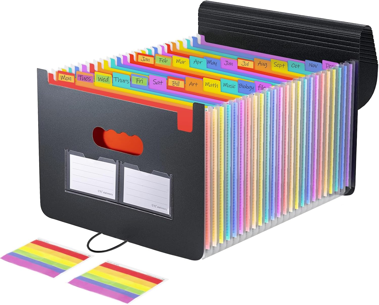 Carehabi Range Document Bureau, 25 Compartments Organiseurs Trieur Document Range Papier,chemise Extensible Portable En Accordéon Avec Couverture Et Onglets Colorés