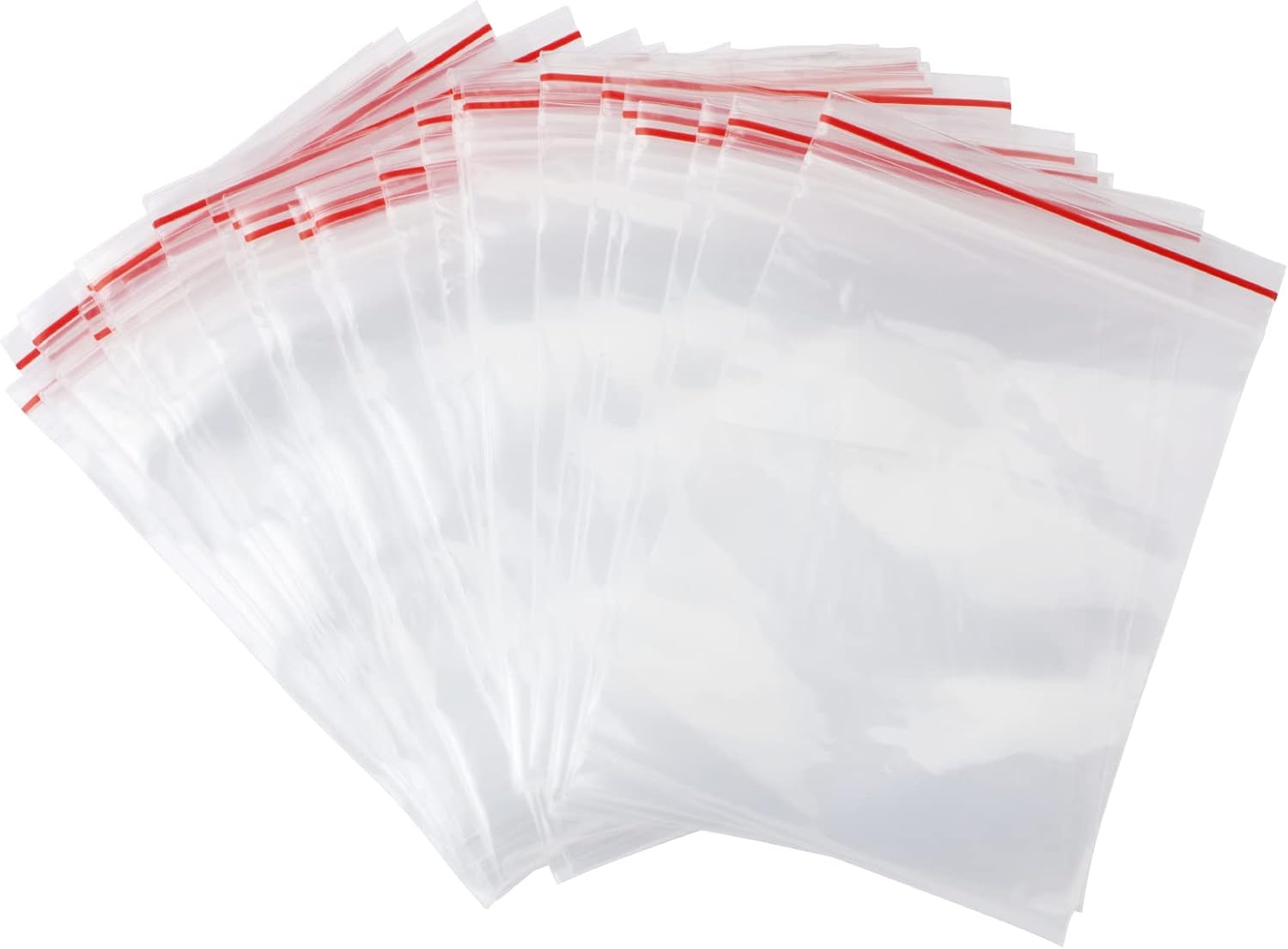 Carehabi 100 Sachets Transparents avec Zip Réutilisables - Plastique Refermable pour Rangement (10 x 15)