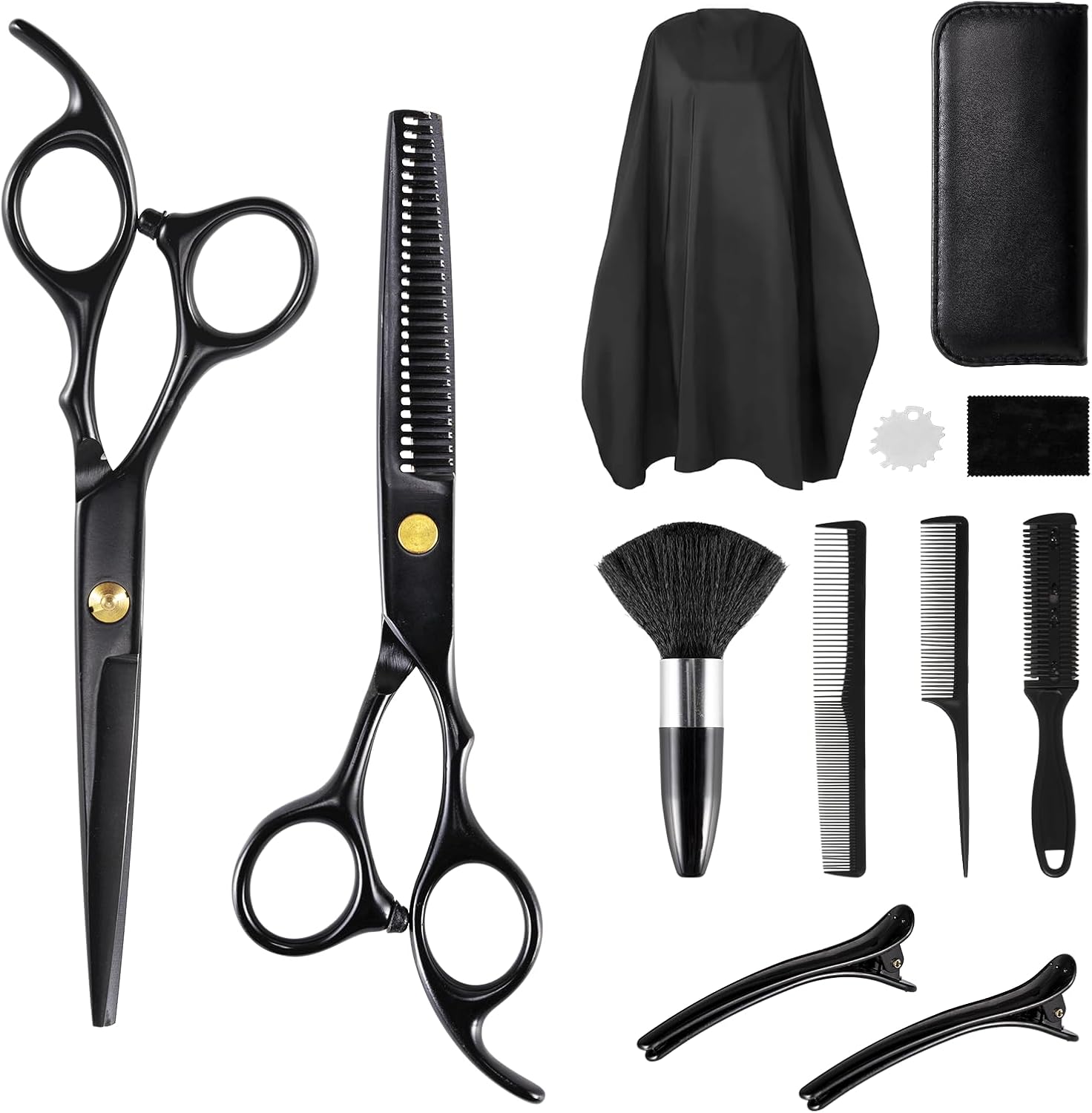 Carehabi Set de ciseaux de coiffeur - Ciseaux de coupe de cheveux de 6,7 pouces - Ciseaux à effiler - Ciseaux de coupe professionnels pour femmes, hommes, enfants, animaux domestiques, accessoires de coiffure