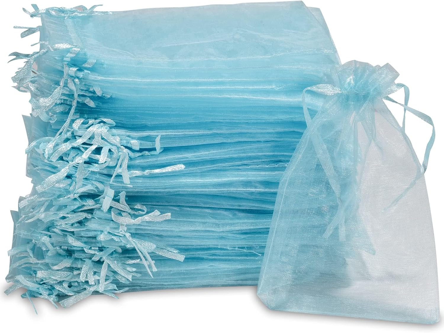 Carehabi Christmas Gift Bags Organza Bags Gift Bag Organza Jewellery Bag Wedding Bag Lavender Bags Wedding Favour Pack of 50 7 x 9 cm Light Blue