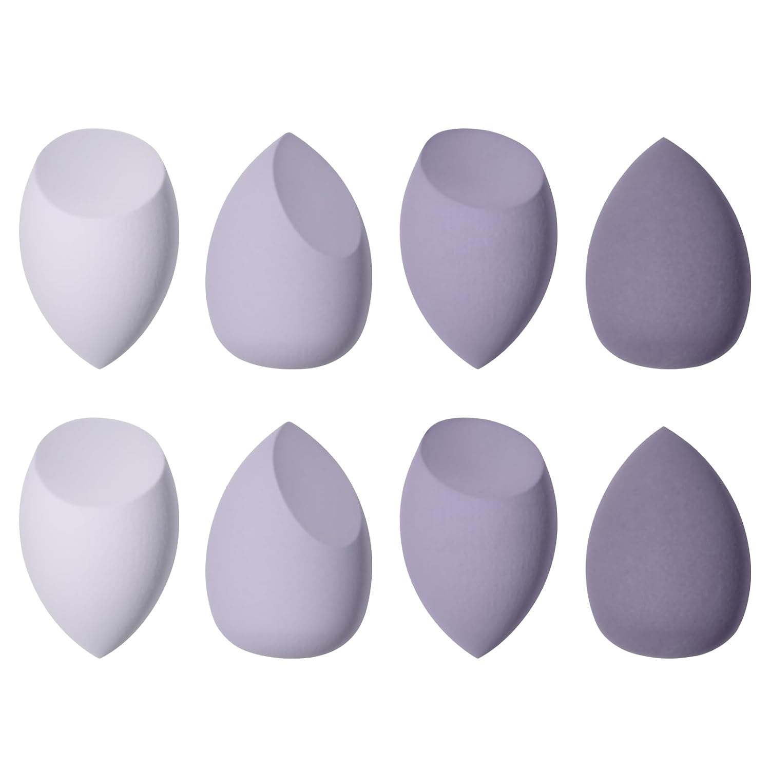 Carehabi Makeup Sponge, 8 Pieces Beauty Blender for Foundations, Powder Liquids etc., Face Sponge in 3 Shapes (Purple)