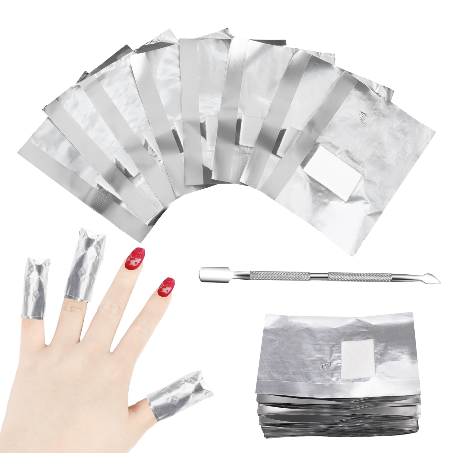 Kit de Dissolvant de Vernis à Ongles 200 Pièces, Tampons de Vernis à Ongles en Feuille d'aluminium Dissolvant de Vernis à Ongles en Feuille d'aluminium Enlève Facilement le Gel