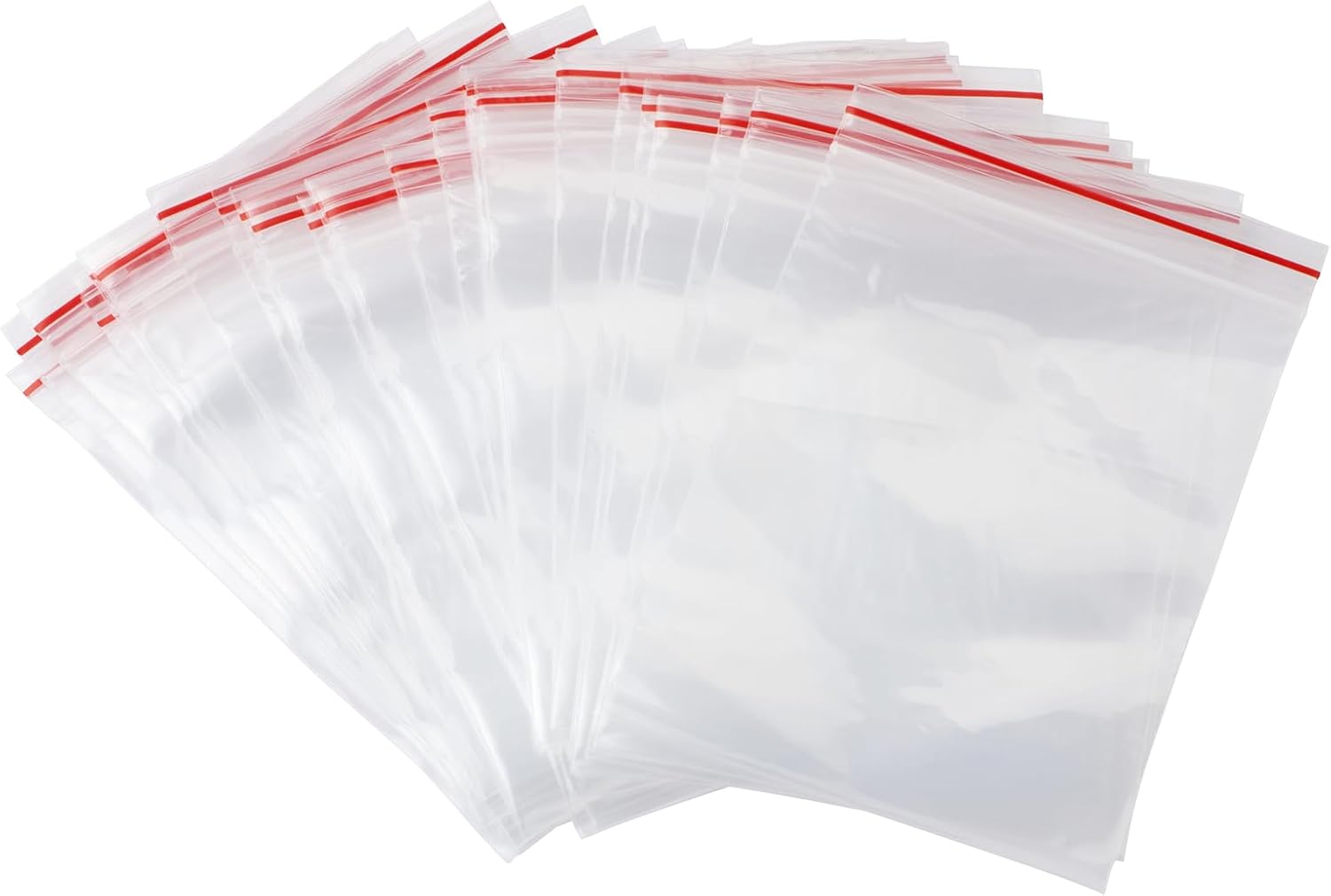 Carehabi 100 sacchetti con zip, sacchetto richiudibile, trasparenti con cerniera, sacchetti di plastica trasparenti (6 x 8)