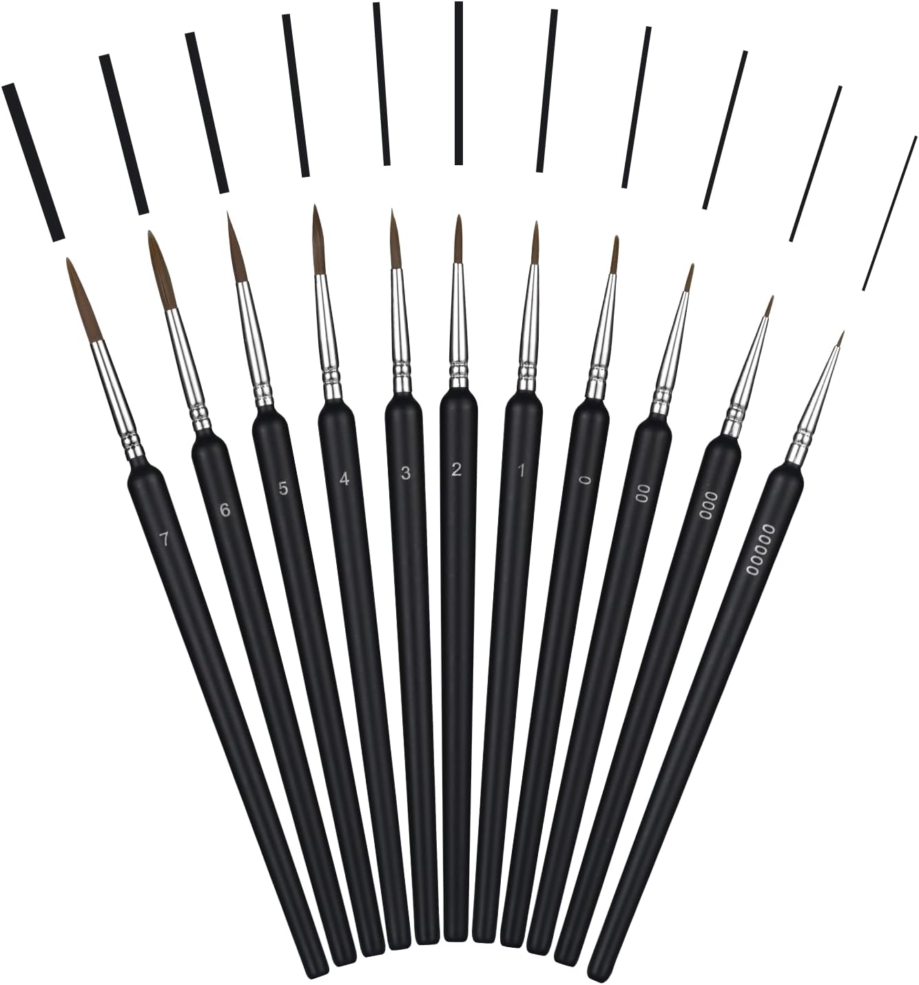 11 Pièces Pinceau de Détail, Petit Ensemble de Pinceau Fin Maquette Modelisme d'art Professionnel pour Miniature, Modèle, Ongles, Faciale Peinture, Huile, Pinceaux Acryliques, Pinceaux Aquarelle