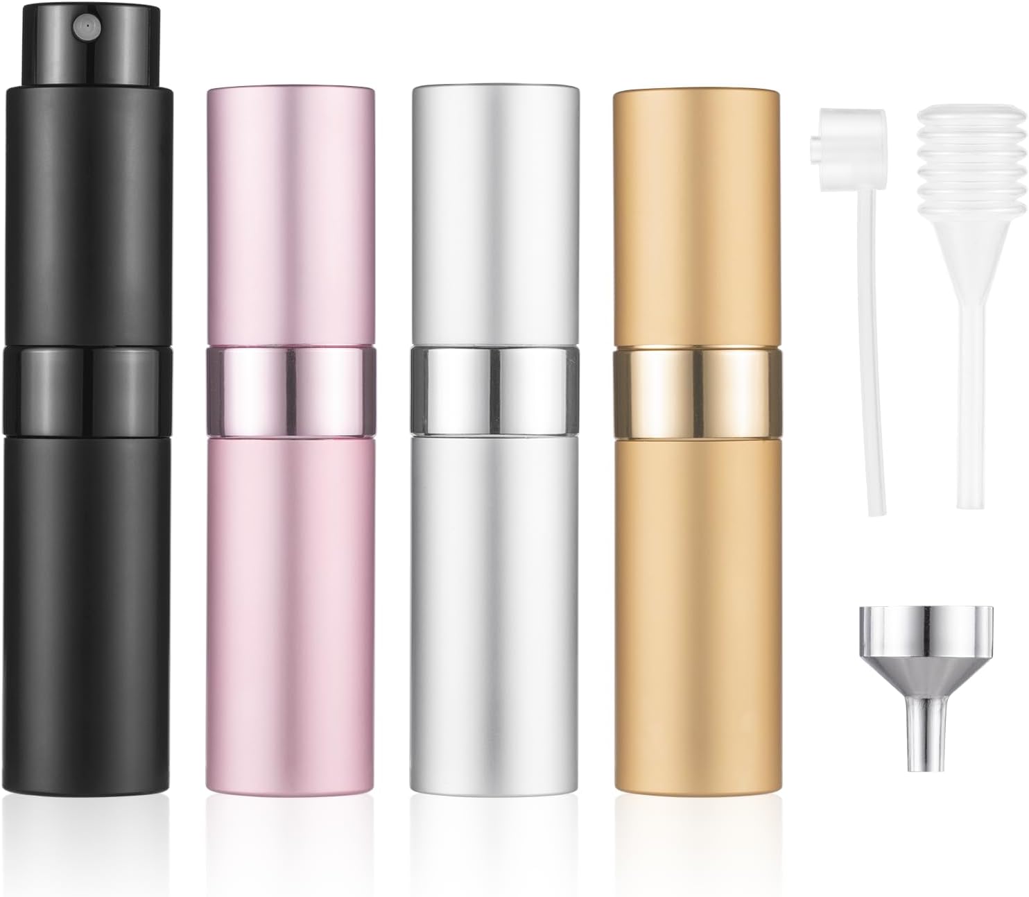 Kiperline Lot de 4 vaporisateurs de parfum, 8 ml, mini flacon de parfum rechargeable, vaporisateur de parfum portable, vaporisateur de parfum de voyage