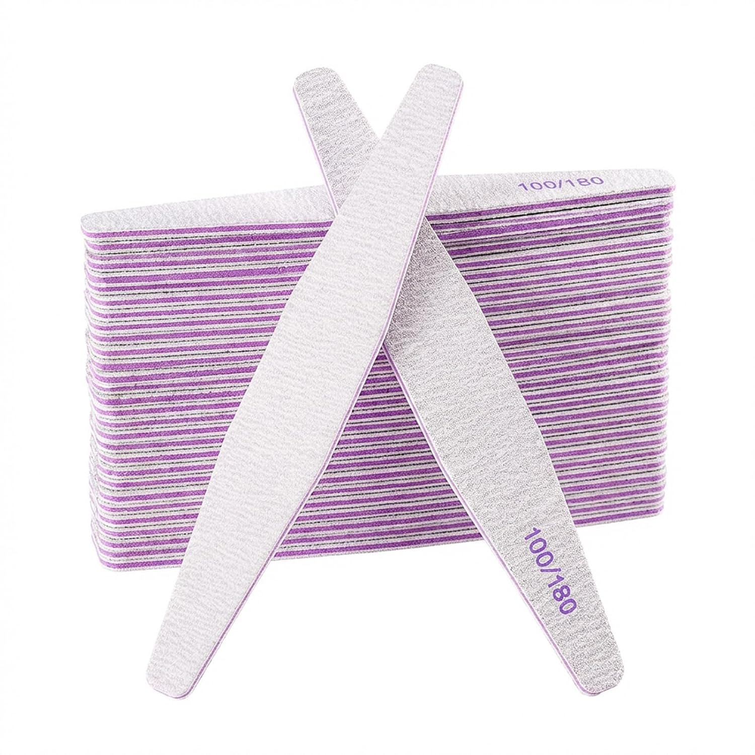 20 Pieces Nail Files Professional Nail File Double Sided Reusable 100/180 Grit for Nail Salons, Nail Art at Home