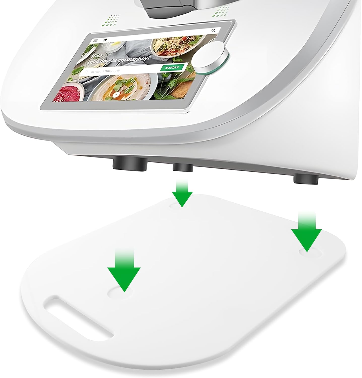 Planche coulissante pour Thermomix TM6/TM5, Accessoires pour Planche coulissante en acrylique, Planche roulante à déplacement rapide pour Thermomix TM6 TM5 Accessoires Planche de base (Blanc)