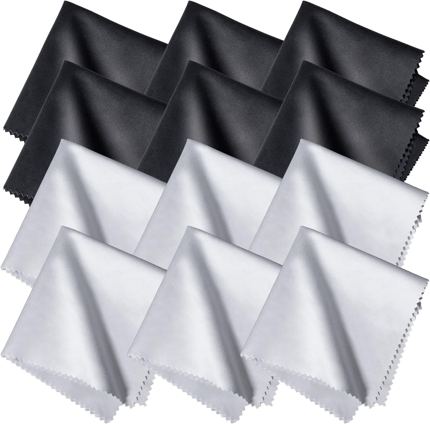 Lot de 12 chiffons de nettoyage pour lunettes de qualité opticienne - 20 x 20 cm - En microfibre - Extra doux et absorbants