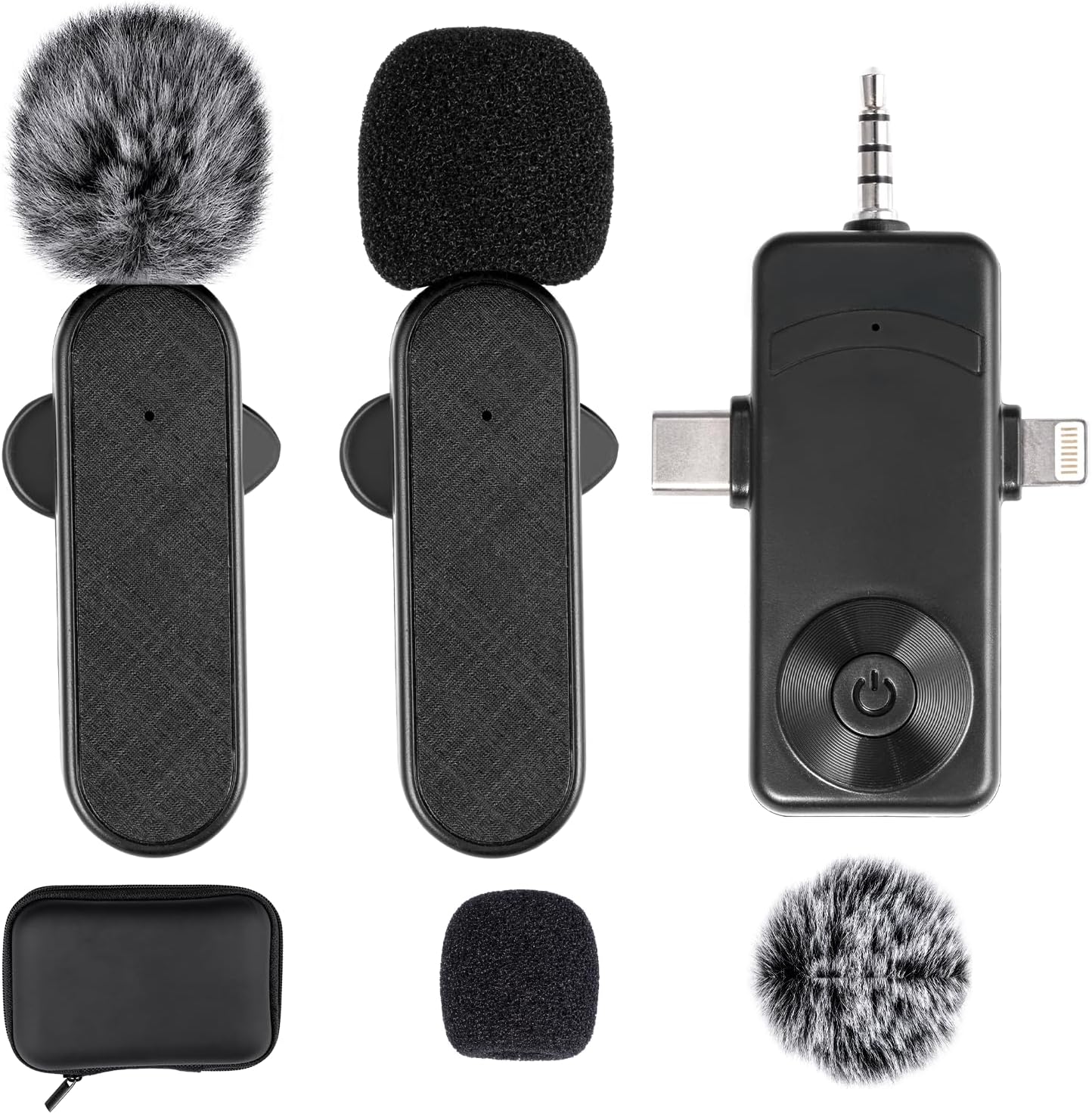 Carehabi Micrófono Inalámbrico Solapa,Plug-Play,Micrófono Lavalier para Ordenador iPhone iPad,Micrófono de Solapa Inalámbrico para Grabación de Video, TikTok, Youtube, Transmisión en Vivo