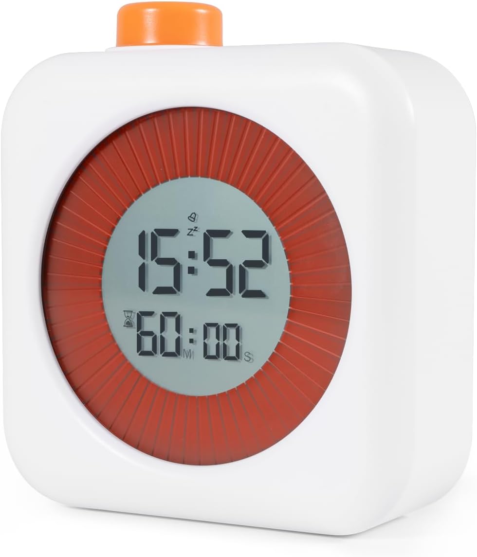 Carehabi Digitale Visuele Timer - 3-in-1 Met Klok en Alarmfunctie, Kindertimer, 60 Minuten Countdown Voor Keuken, School, Kantoor