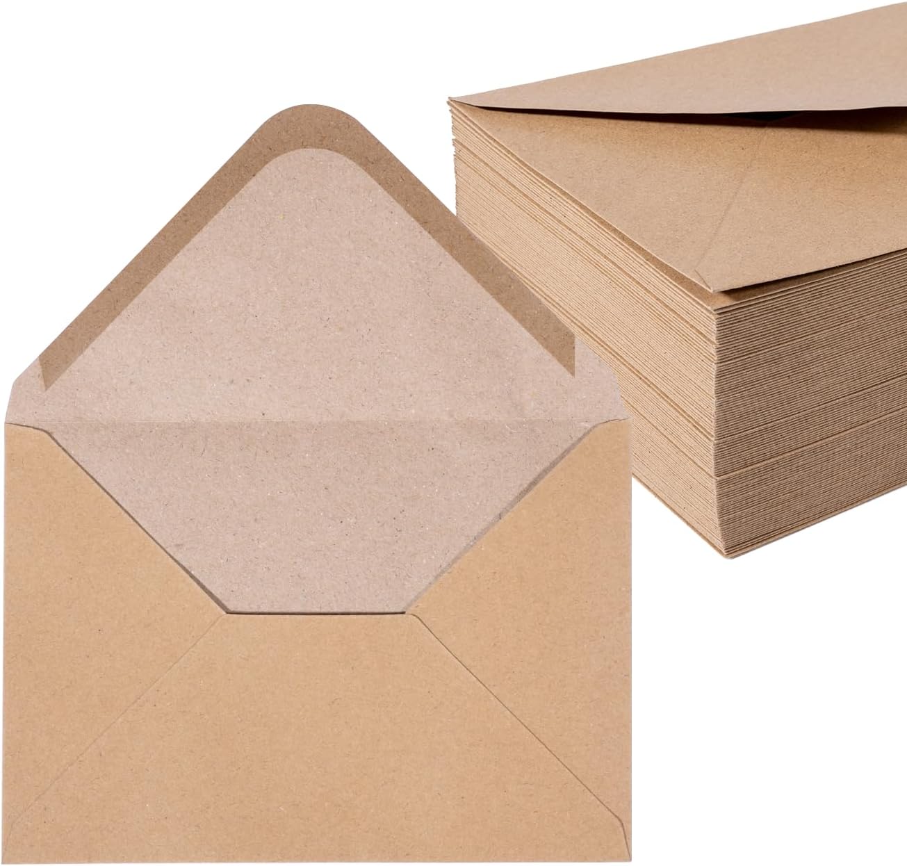 Noa Home Deco Enveloppes auto-scellantes (100 pièces) Papier kraft antique/sans fenêtre - B6 | 125 x 176 mm, Enveloppes, Fermer, NHD06