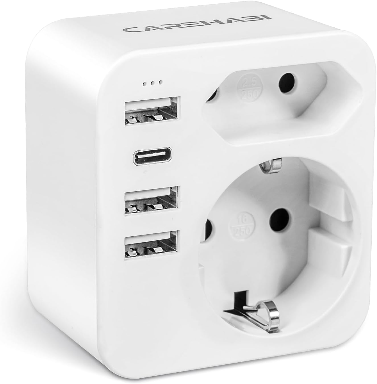 Carehabi Adaptateur de voyage Australie avec 3 ports USB C + 1 USB-C, adaptateur de prise de voyage, adaptateur d'alimentation pour la Nouvelle-Zélande, l'Argentine, Adaptateur Australie
