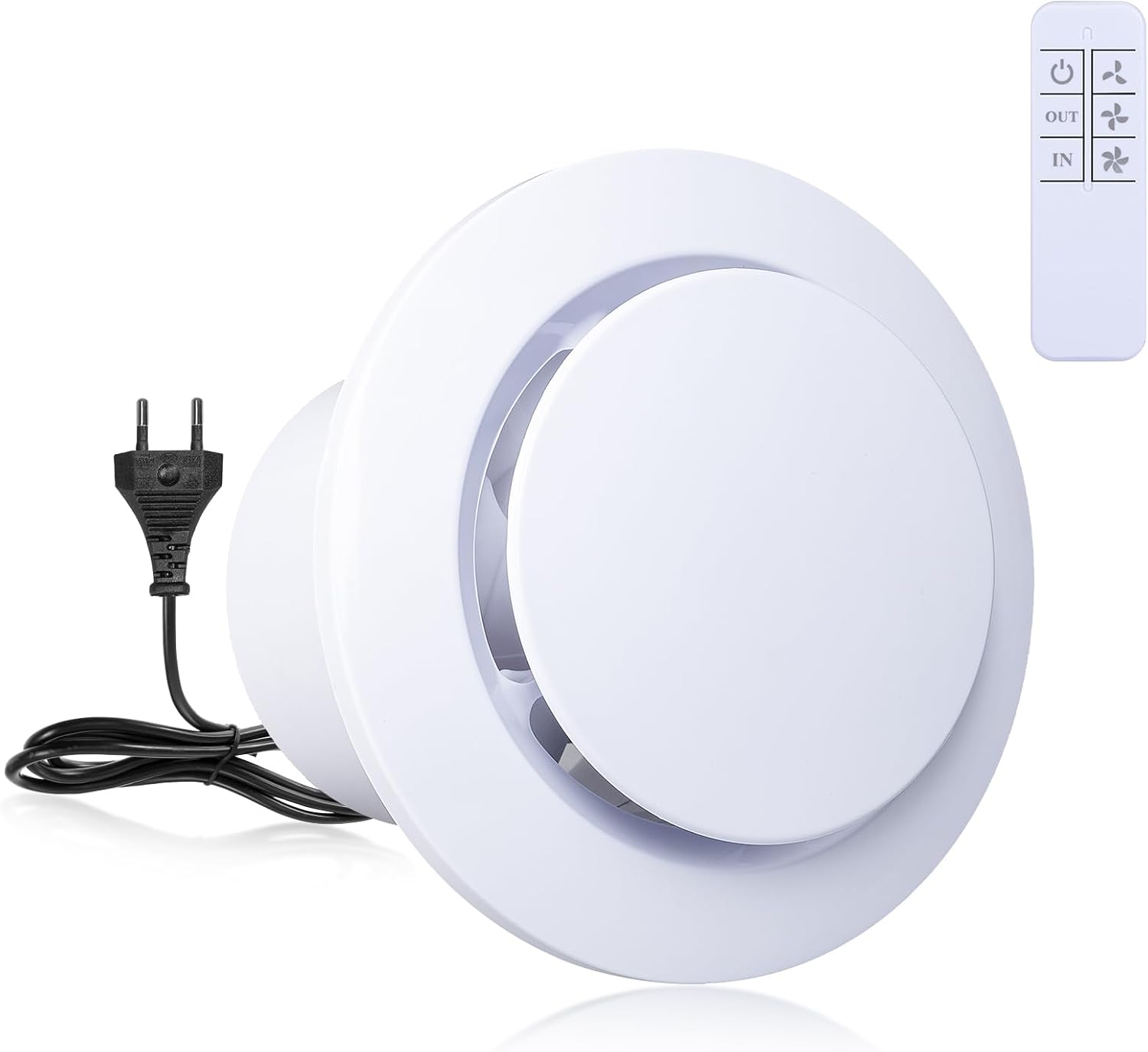 Carehabi Extracteur D'air 100mm Silencieux Ventilation, Ventilateur Amélioré Économe En Énergie Trois Vitesses De Vent Avec Télécommande Sans Fil pour Salle De Bain, Cuisine,Tentes
