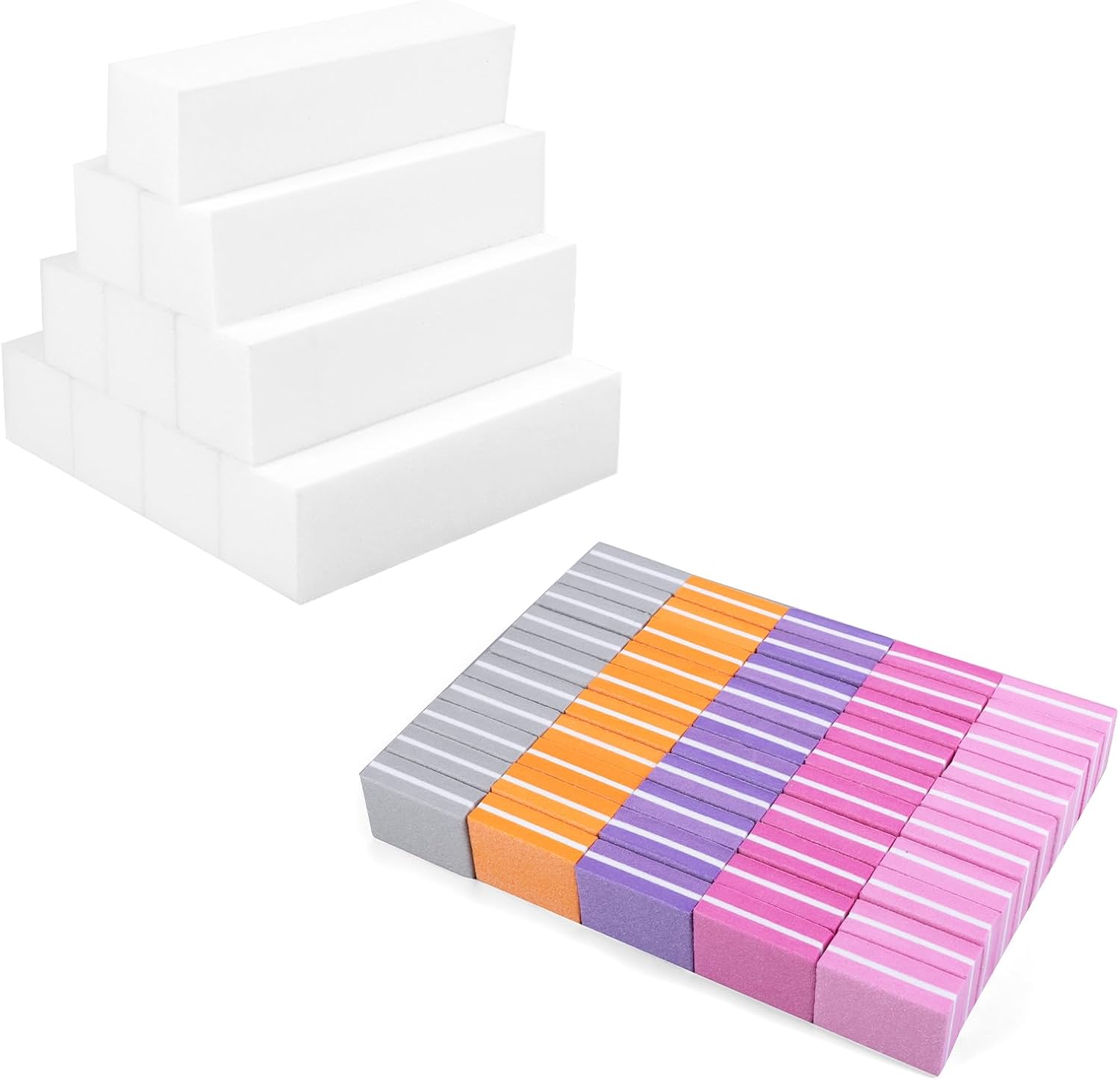 Bloque Pulidor de uñas,uffer de Uñas Cuadrado Esponja Lima de Uñas para Salones de Manicura, Diy Nail Art en Casa(60pcs)
