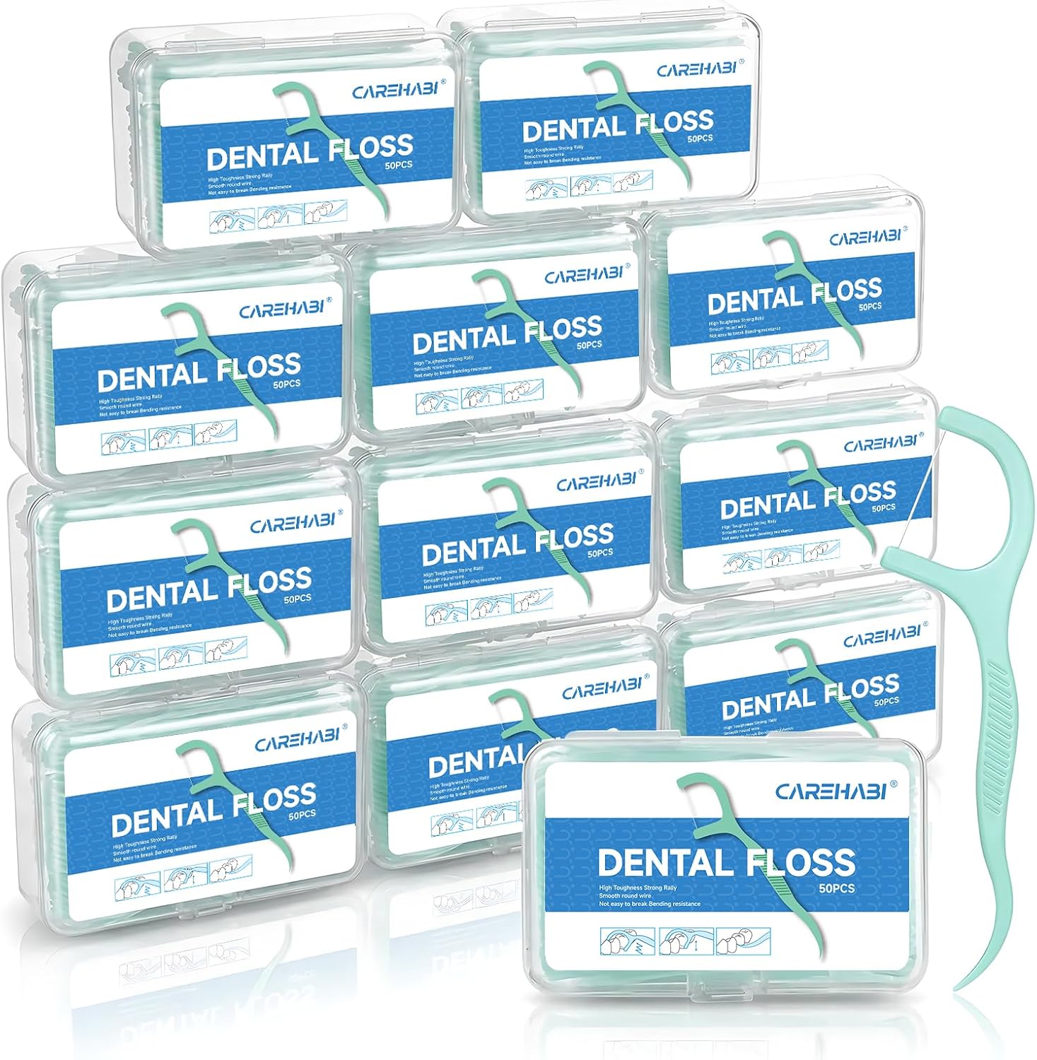 600 Pcs Fil Dentaires à la Menthe Porte, Fil Dentaire avec Manche, Cure Dent plastique, Fils Dentaires,Dental Floss Picks Fils Interdentaires