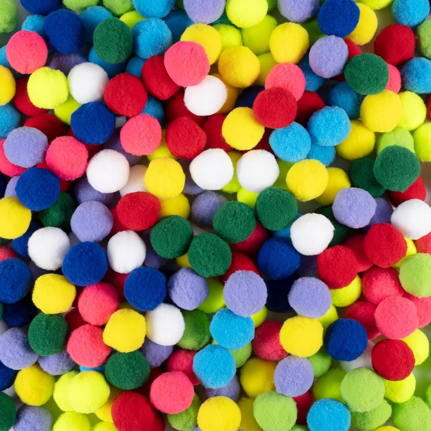 Carehabi 300 Pieces Pompoms, 3 cm Multi-Coloured Craft Small Pompoms, Children's DIY Craft Creative Decoration Pompoms for Garlands, Fringes, Easter, Children School Projects and Crafts