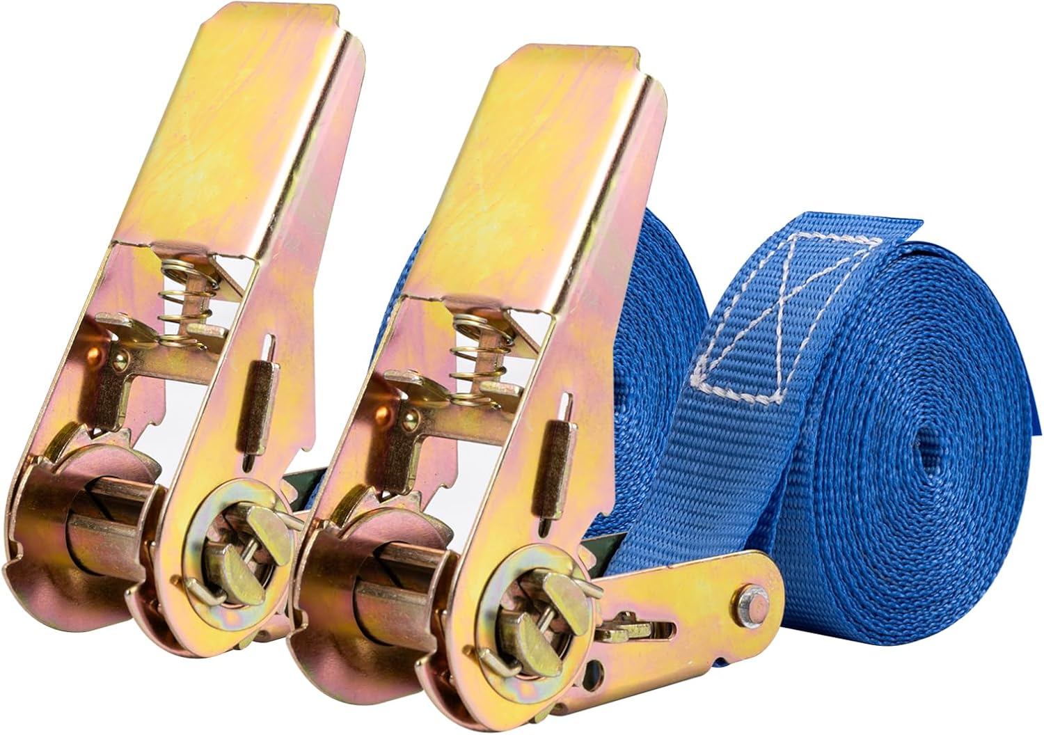Lashing Straps with Ratchet 4 m, Robust Lashing Straps with Ratchet Straps for Material Transport, Motorcycle, Bicycles, Moving, Luggage Packages, Camping (Pack of 2, Blue)
