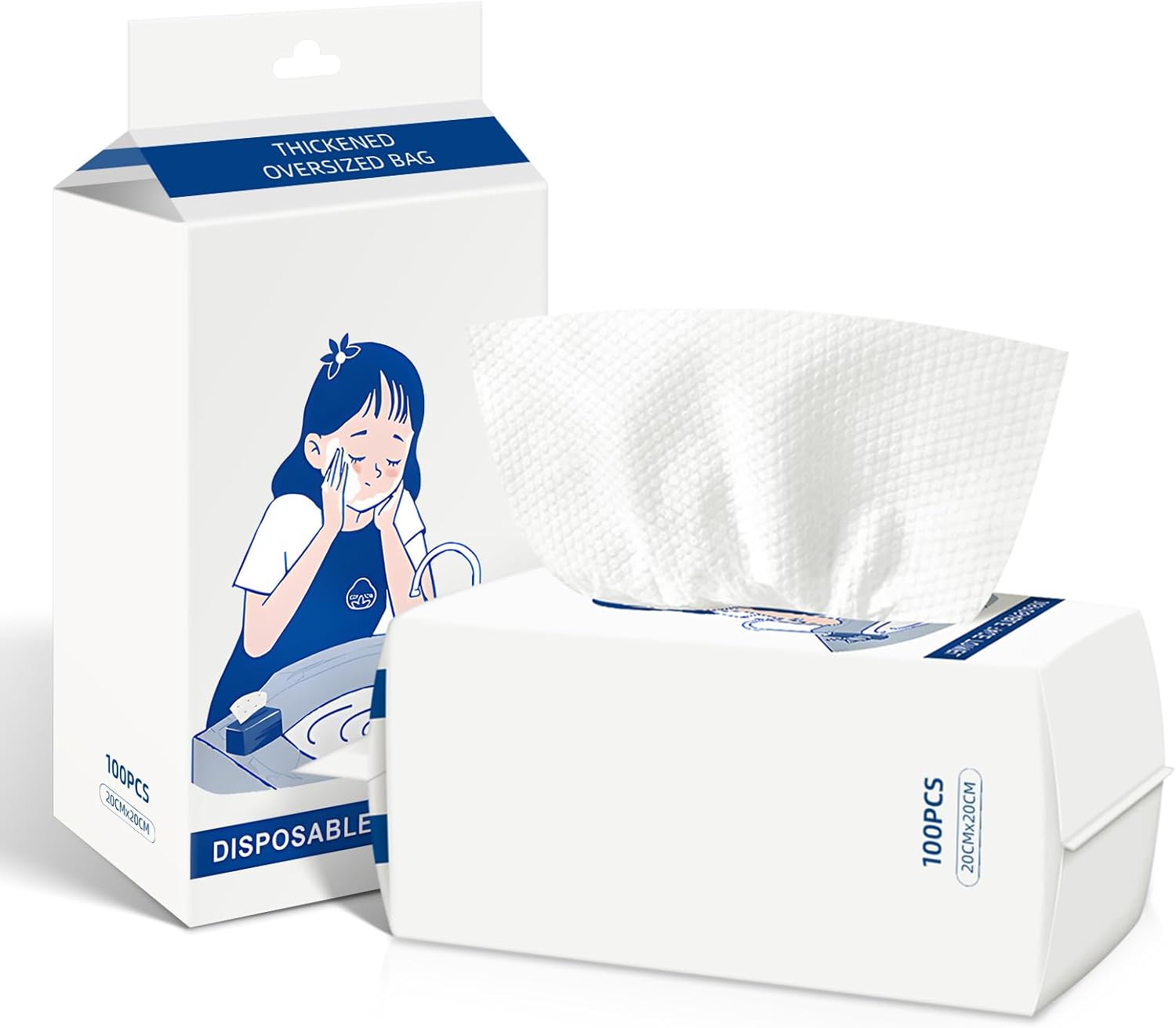 Toallitas Desechables Faciales, 200 Limpiadoras Faciales, Desmaquillantes de Algodón, para Piel Sensible, Toallitas para Bebés, Cuidado, Desmaquillante, Limpieza