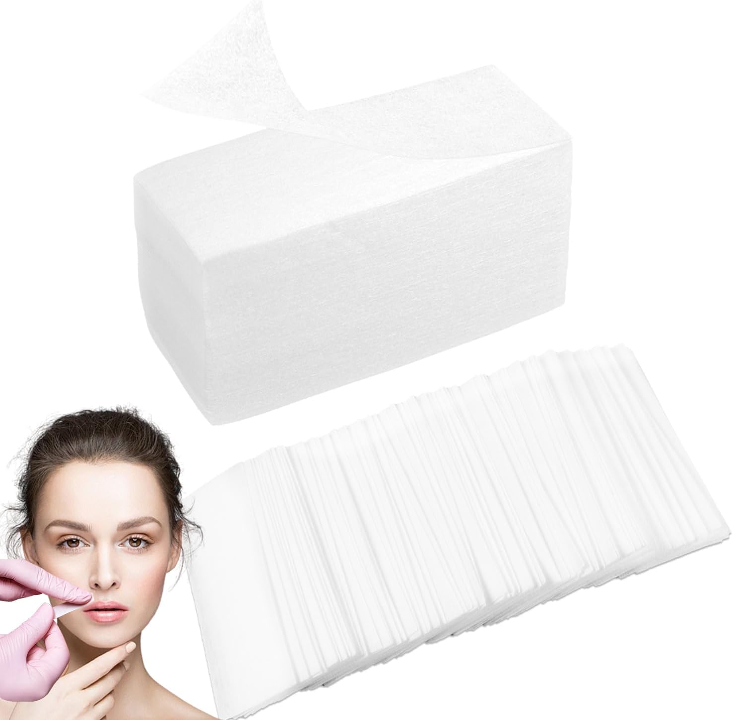 Strisce Depilatorie 600 Pezzi Strisce per Ceretta di Carta Non Tessuto per Cera Calda e Pasta di Zucchero, per Gambe, Braccia, Ascelle e Zona Bikini