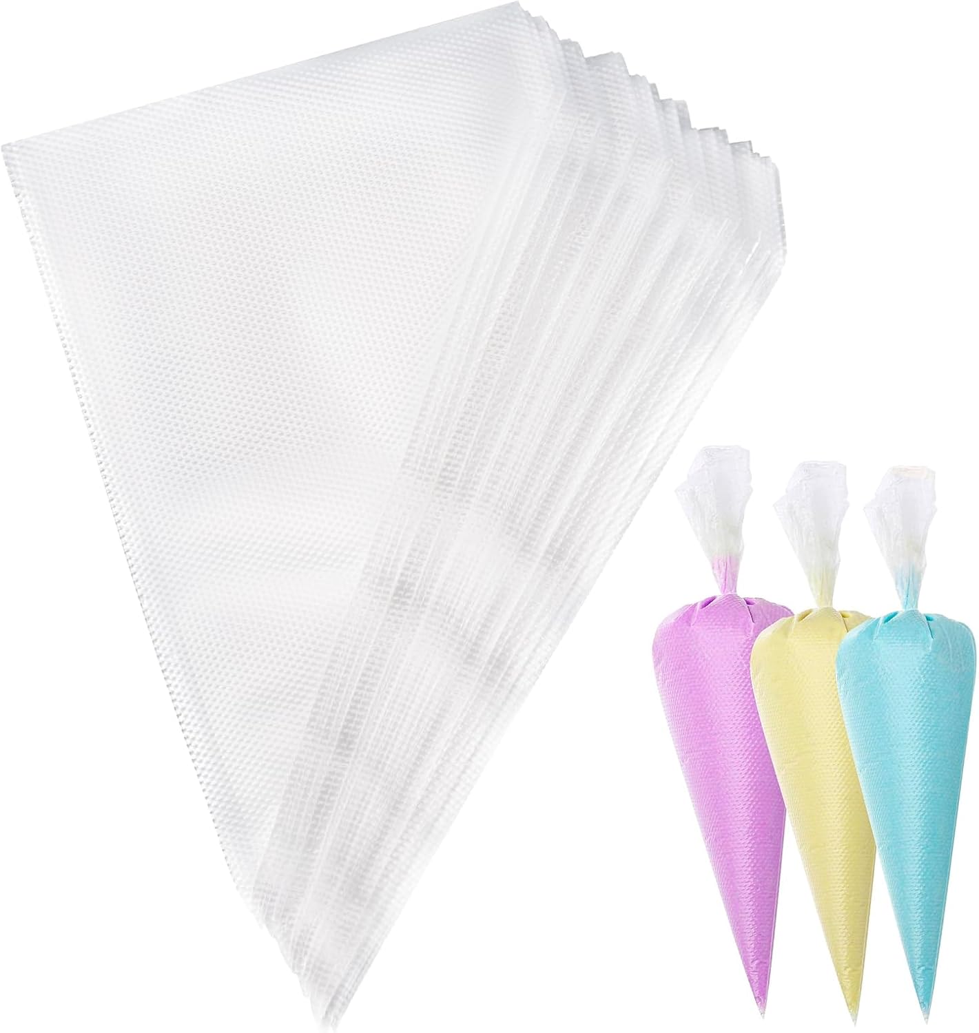 Carehabi Mangas Pasteleras Desechables, 100pcs Bolsas de Pastelería Mangas, Mangas pasteleras Grandes para Galletas, Fondant, Chocolate, Tartas, Cupcakes y Dulces
