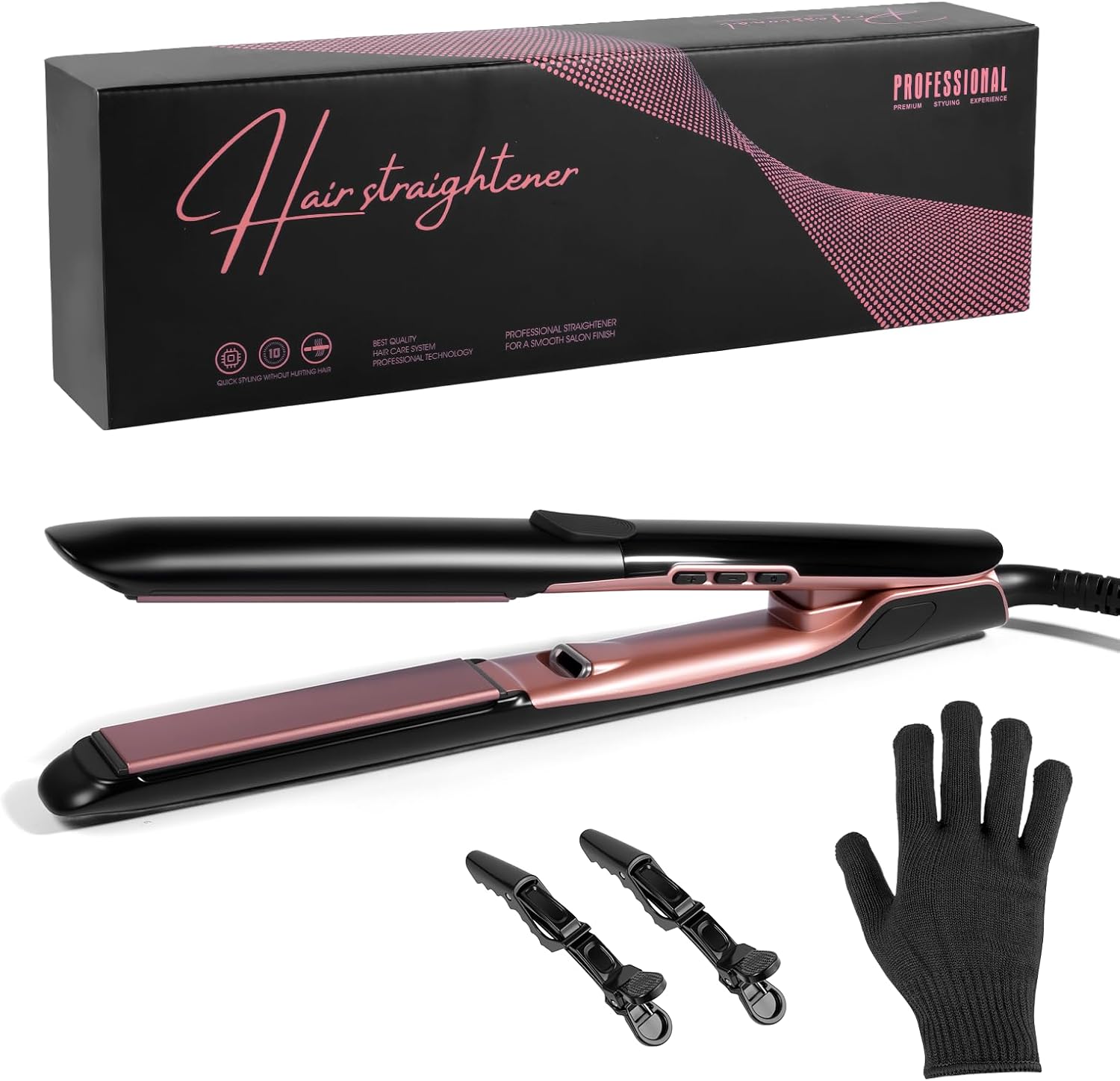 Carehabi Glätteisen, 2-in-1 Glätteisen und Lockenstab – Haarglätter mit Anti-Frizz Ionen-Technologie, fortschrittliche Keramikplatten, schnelles Aufheizen, 6 Temperaturstufen von 160°C bis 260°C