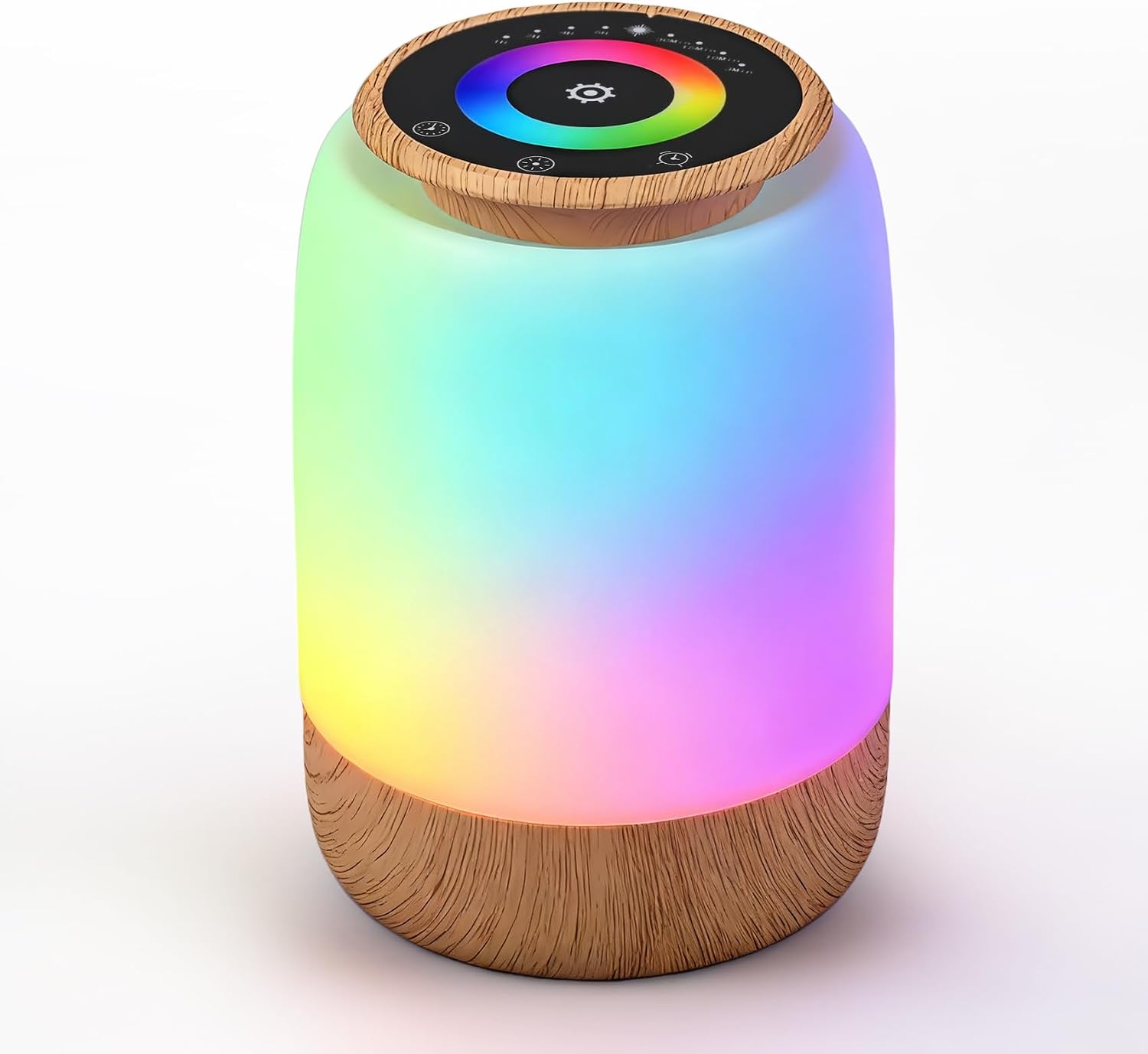 Carehabi Lampe de Chevet, Veilleuse LED 256 Couleur RVB Changeantes, 7 modes d'éclairage, 4 niveaux de luminosité, fonctions minuterie et compte à rebours,Lampe de Chevet Tactile avec Minuteur
