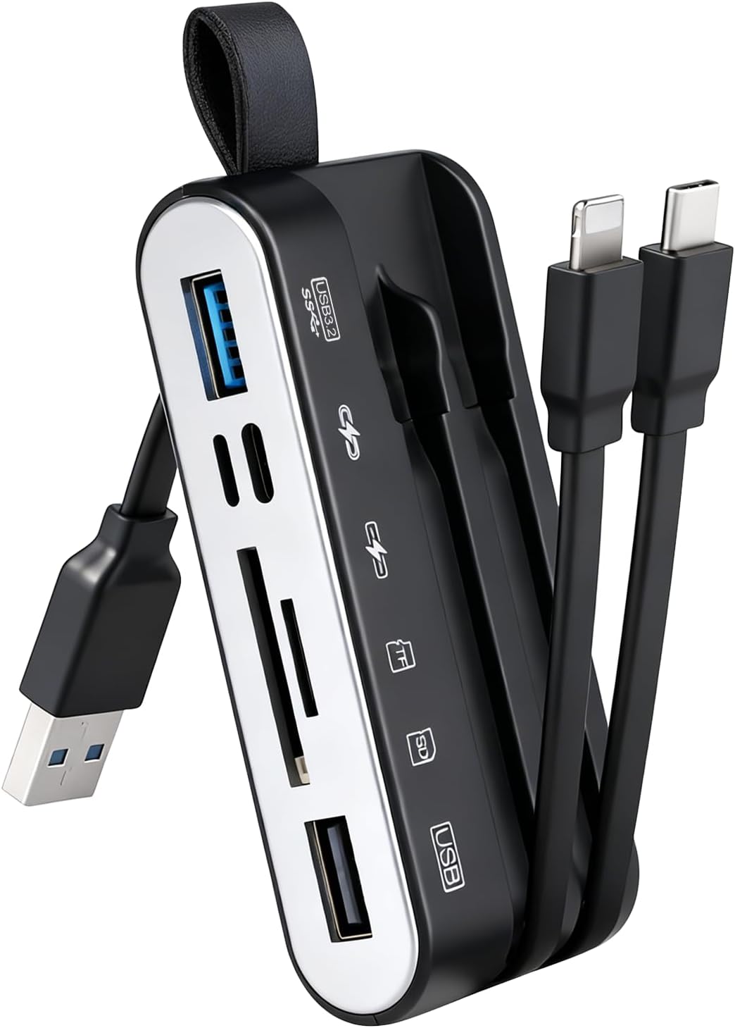 Carehabi Lector Tarjetas SD Adaptador Tarjeta SD a USB Lector Tarjetas Micro SD Transferencia Bidireccional & Plug and Play Compatible con SD/Micro SD/SDHC/SDXC/MMC