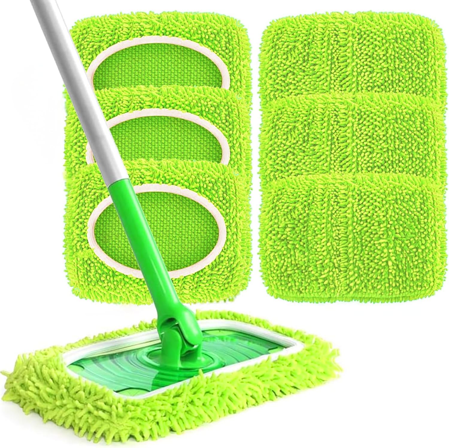 6 Lingettes Réutilisables pour Swiffer Sweeper Microfibre Mop
