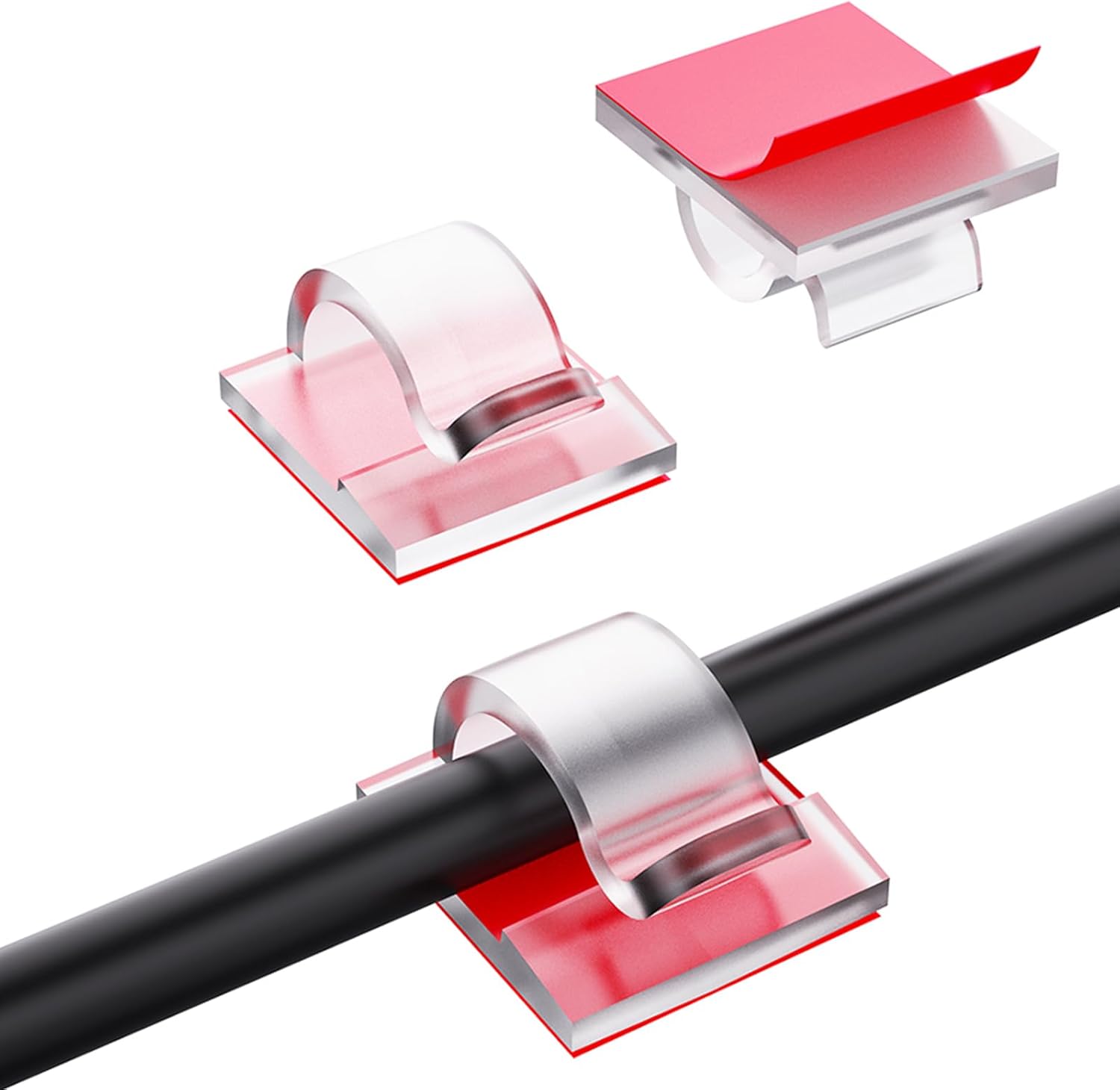 150 pièces de accroche cable, gestion de câbles BillyBath, crochets adhésifs pour câbles, organisateur cable, clips pour guirlandes lumineuses de Noël pour bureau, gestion des câbles muraux, guirlande