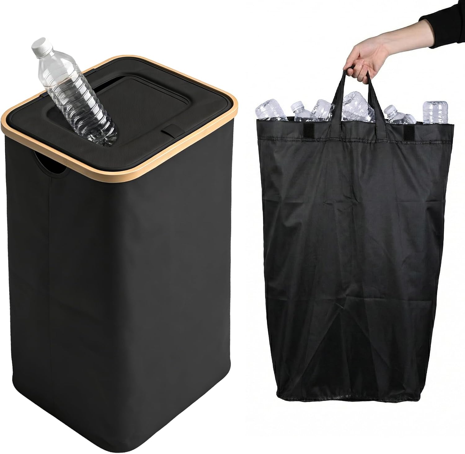 Carehabi Deposit Bottles Collection Container with Lid 100 L Deposit Bottles Container Large Deposit Bottles Storage Paper Bin for Kitchen Storage Room Bottle Bag