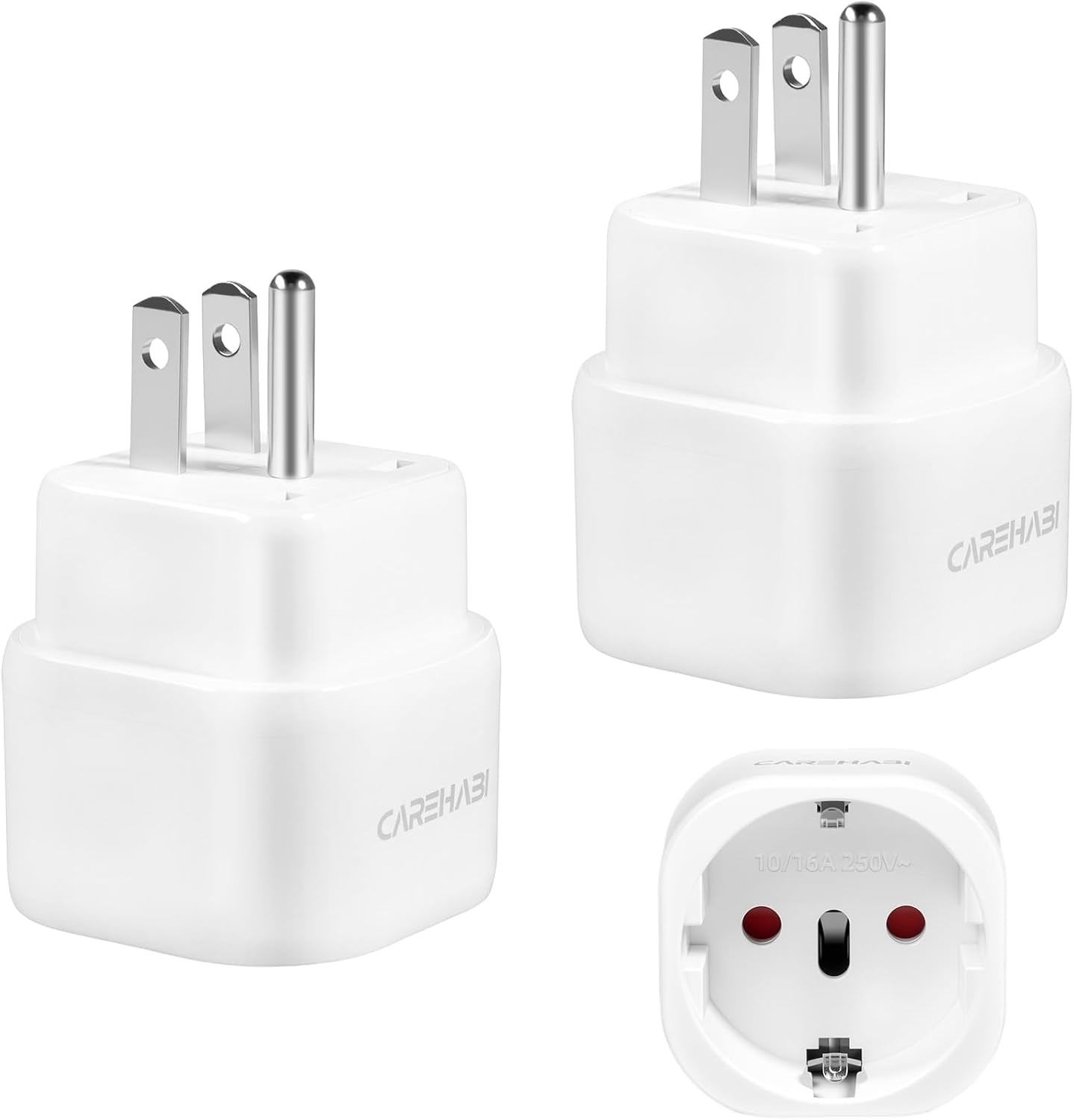Lot de 2 adaptateurs de Voyage Adaptateur Prise USA Adaptateur Canada Prise, Prise de Voyage de Type B, Adaptateur de Voyage, Adaptateur de Prise USA pour UE vers Amérique/Canada/Mexique/Thaïlande