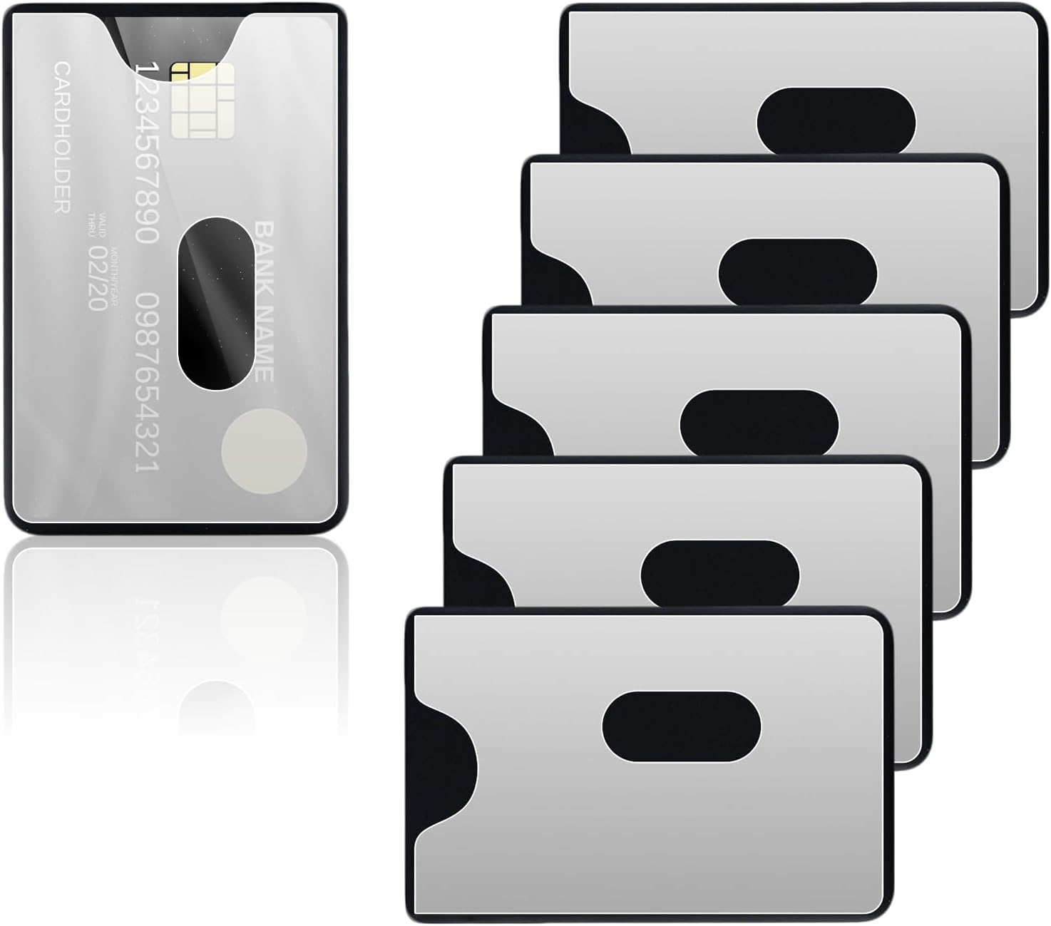 Carehabi Protector Tarjetas Credito RFID 6 Unidades Funda Anti NFC Transparente Bloqueo 13.56 MHz para Billetera Viaje Compatible con Tarjetas 86 x 54 mm
