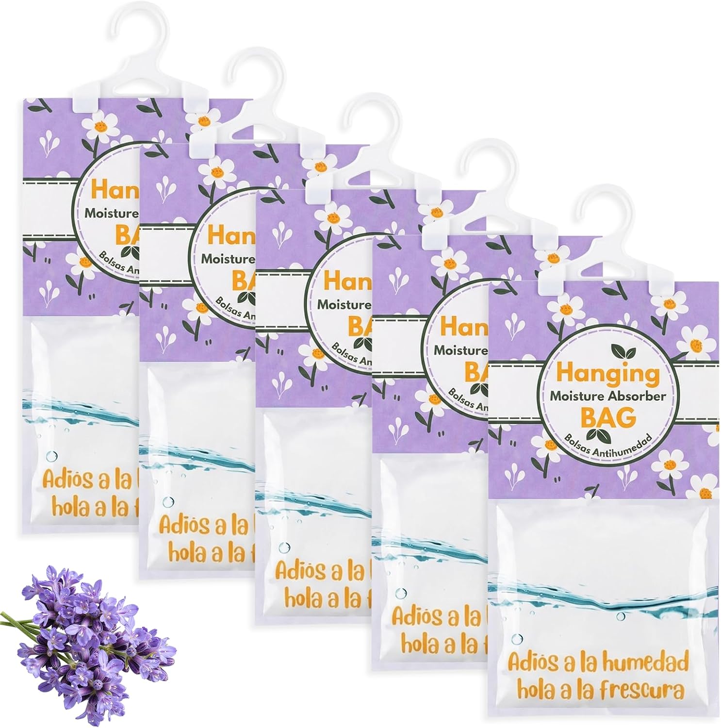 Carehabi Deshumidificateur Absorbeur d'Humidité 5 pack x 100g Sachet Anti Humidité pour Cuisine Salle de Bain Armoire Voiture
