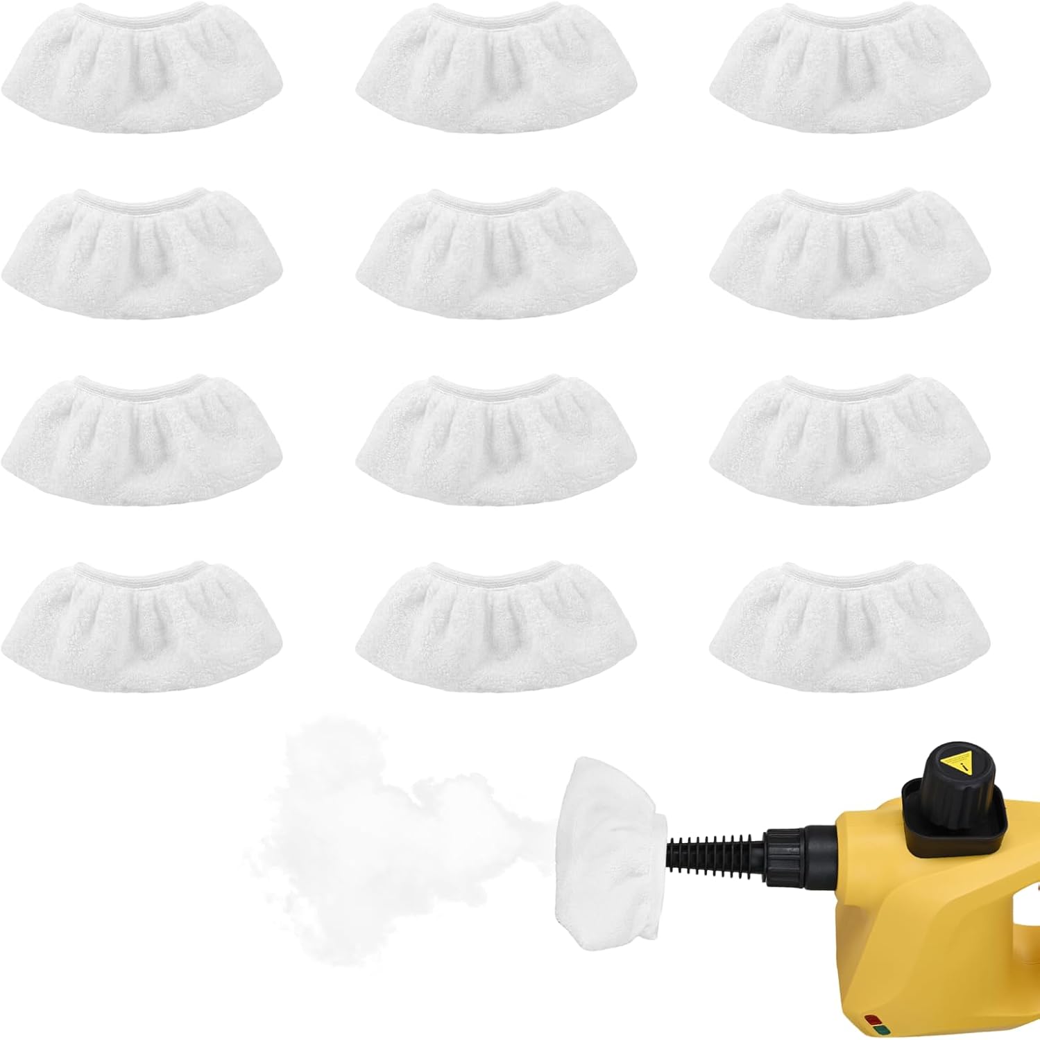 Carehabi 12 pulitori a vapore in microfibra Panni Microfibra per Pulitore a Vapore Panno in Microfibra Panno Microfibra Strofinacci Ricambi Stracci Lavabili per auto, casa, pavimento, cucina- Bianco
