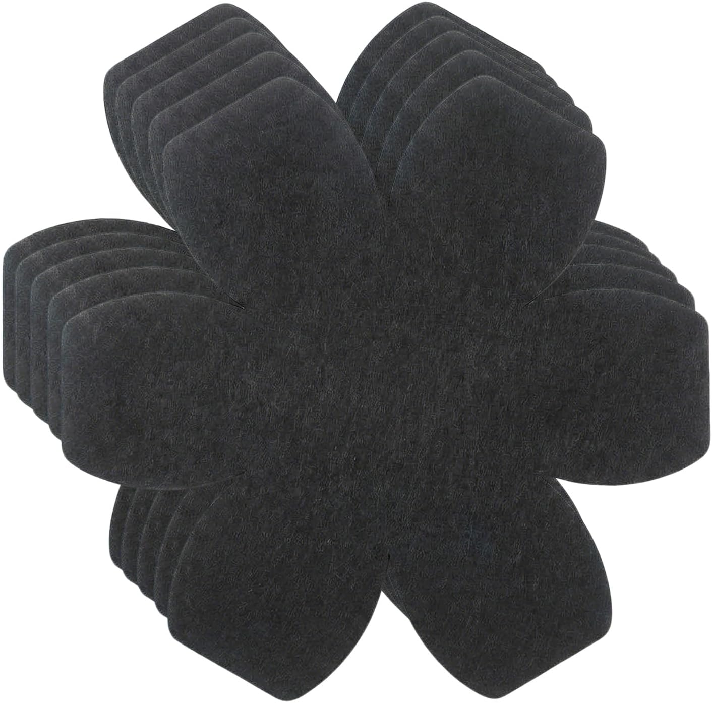 Carehabi Protector Sartenes y Separador Sartenes, 5 Piezas Fieltro Suave 38cm y 3mm de Grosor, Almohadillas Antideslizantes y Recortables para Apilar Ollas y Proteger Revestimiento, Negro