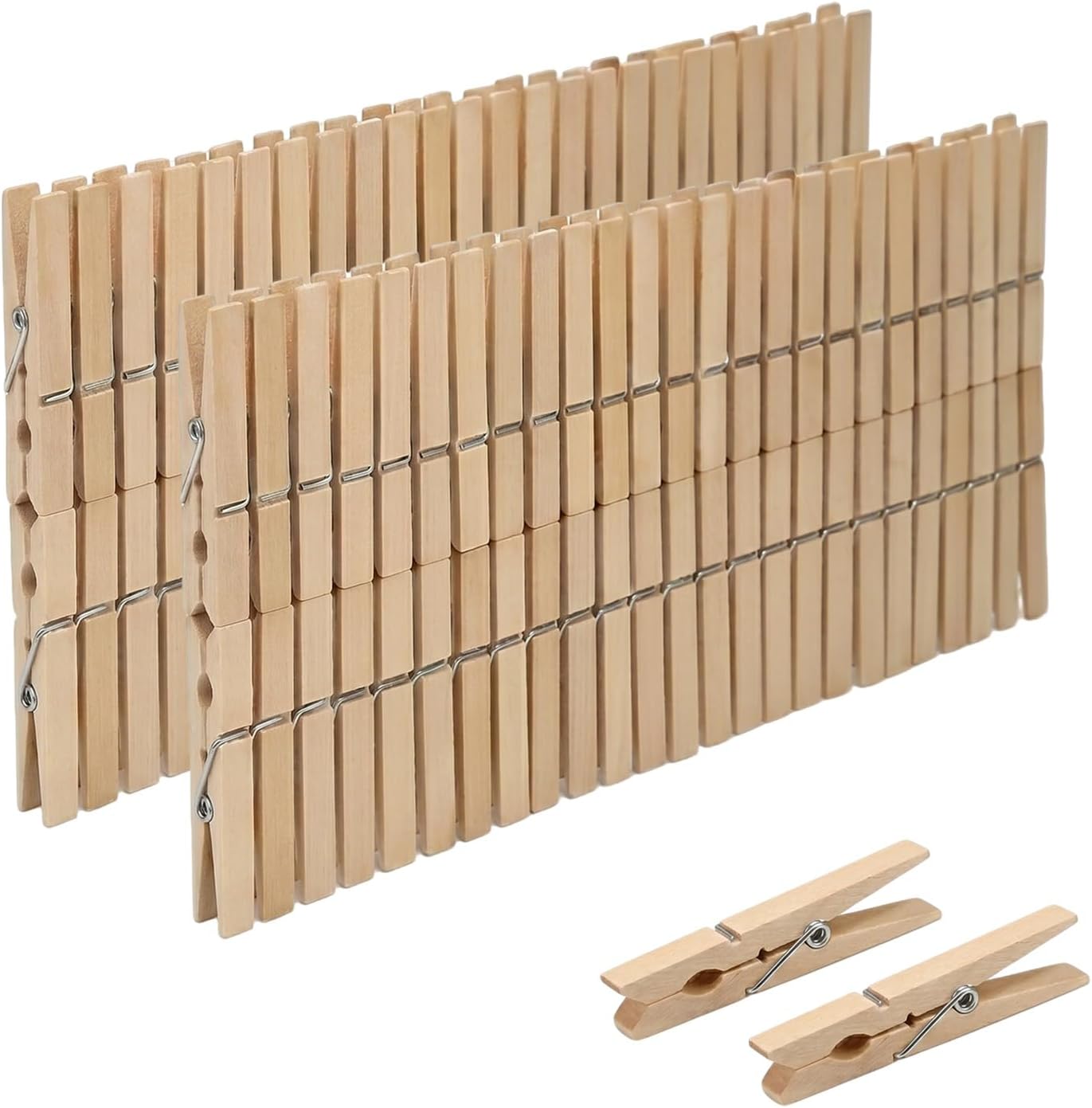 Carehabi Pinzas Madera 100 Piezas 25mm, Pequeñas Pinzas de Ropa para Fotos, Decoración de Bodas y Manualidades, Pinzas para Alimentos de Cocina y Clips de Madera Mini