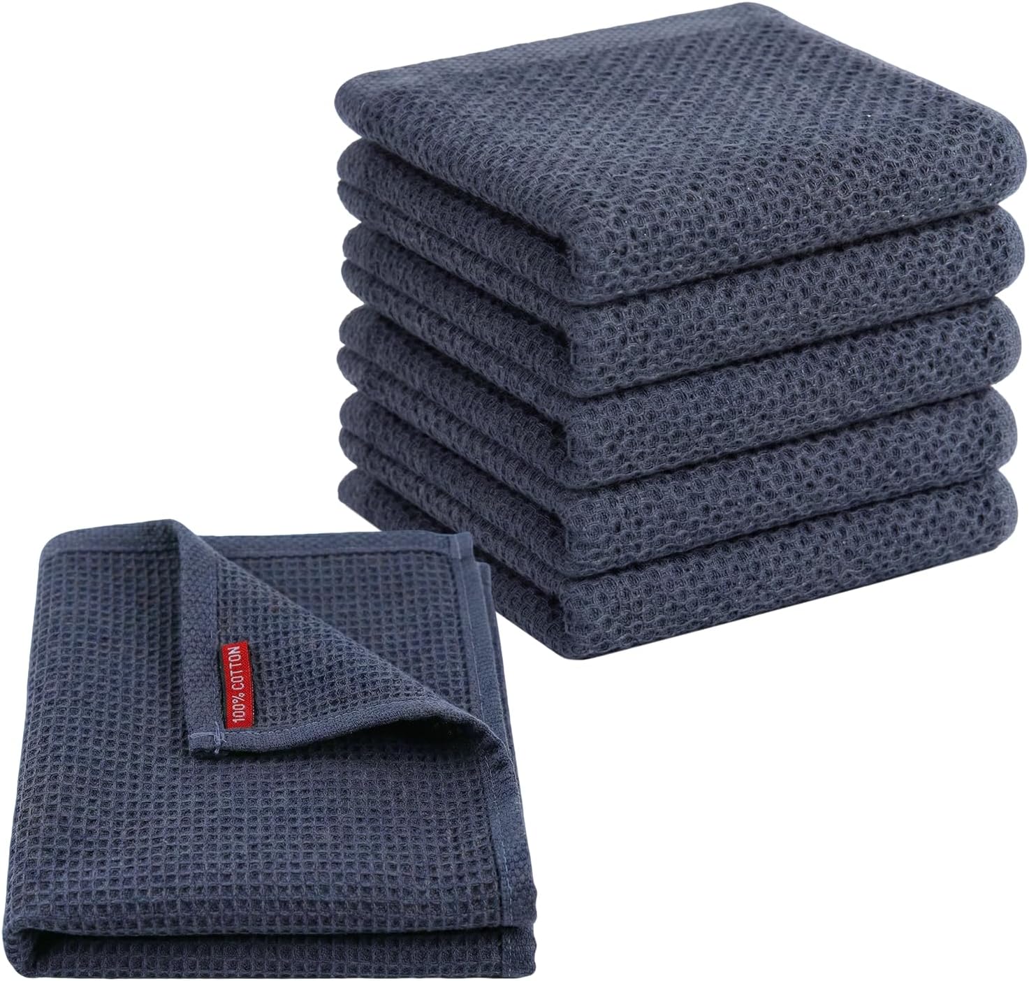 Carehabi Geschirrtücher 6er Set 30x30 cm Geschirrhandtücher Baumwolle Geschirrtücher Küchenhandtücher Saugfähig Küchentücher Geschirrhandtücher