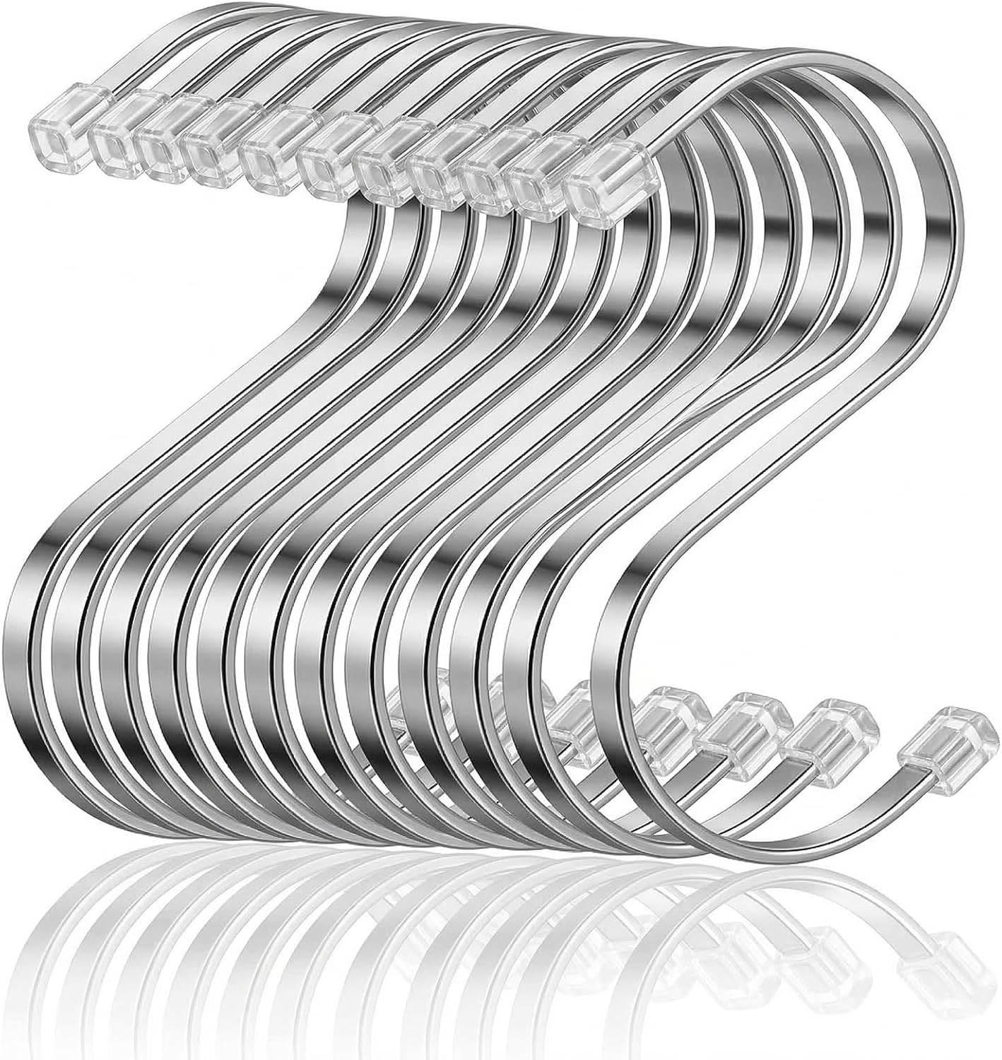 Carehabi 12 Pièces Crochets en S en Acier Inoxydable Crochet Cuisine Crochet Inox Multifonctions pour Cuisine, Salle de Bain, Chambre et Bureau