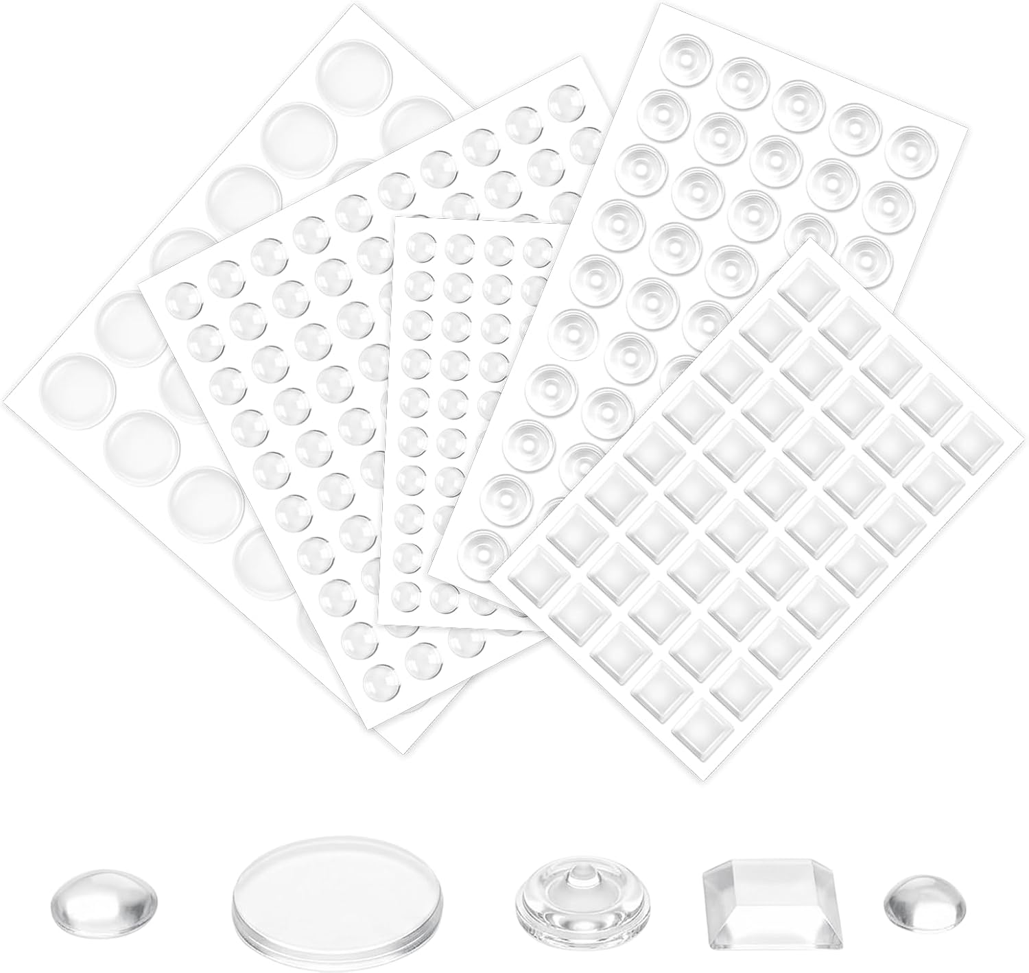 326 Stück Gummipuffer Selbstklebend Set - Transparent Silikonpuffer in 5 Formen, Antirutschpads für Möbel, Schubladen & Schrank, Türpuffer Wand & Möbelgleiter mit starkem Kleber