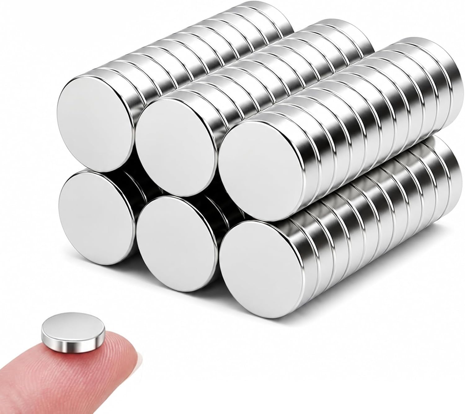 Carehabi Neodym Magnete 10x3mm, 60 Stück Kleine Magnete Extra Stark für Magnettafel, Whiteboard, Pinnwand, Kühlschrank & Büro, Runde Mini Magneten mit Aufbewahrungsbox