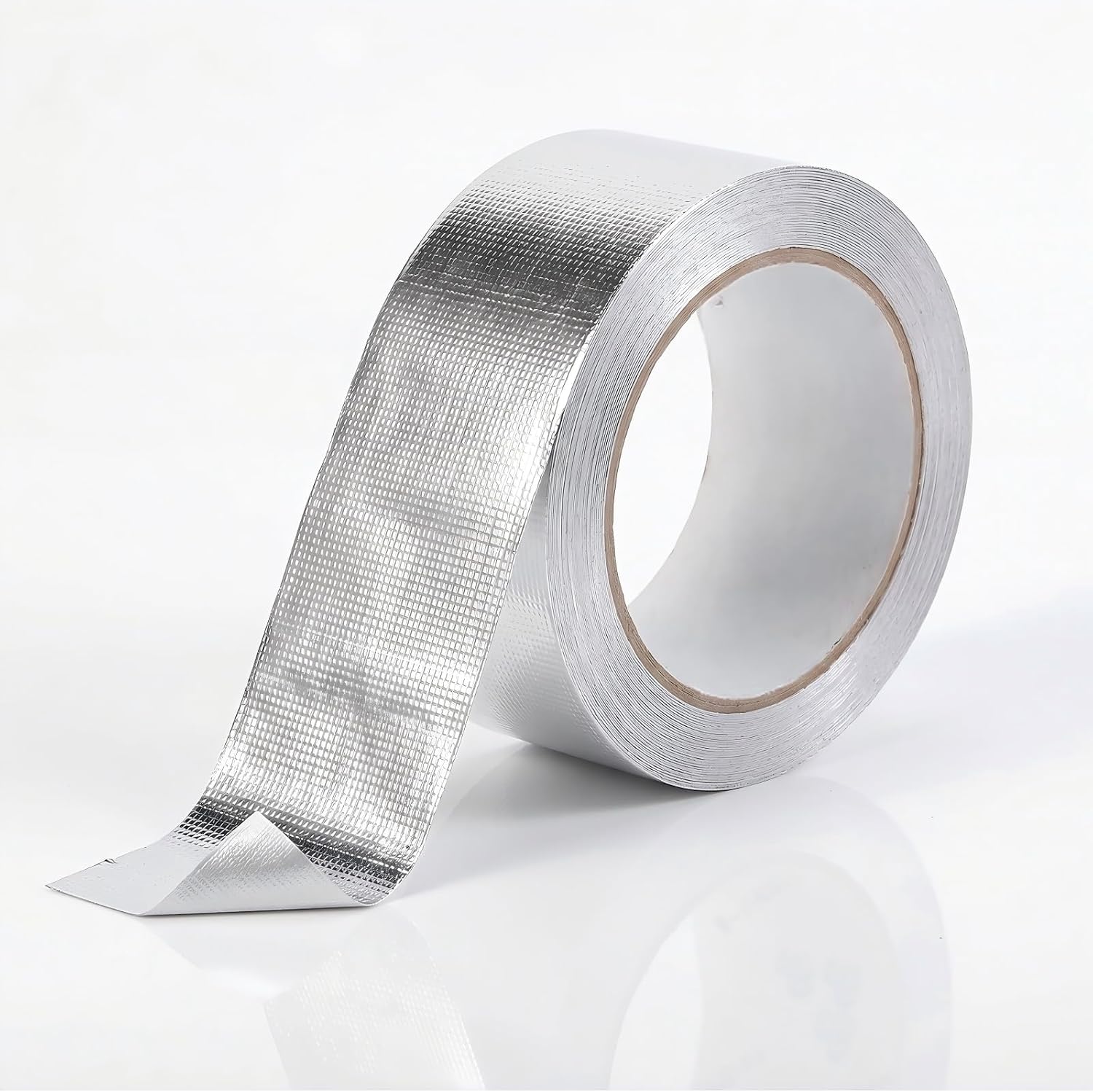 Carehabi Aluminium Tape Mesh Reinforced 50 mm x 20 m, Heat Resistant Aluminium Adhesive Tape, Waterproof Sealing Tape for Pipe Insulation, Vapour Barrier & Repair of Metal Surfaces