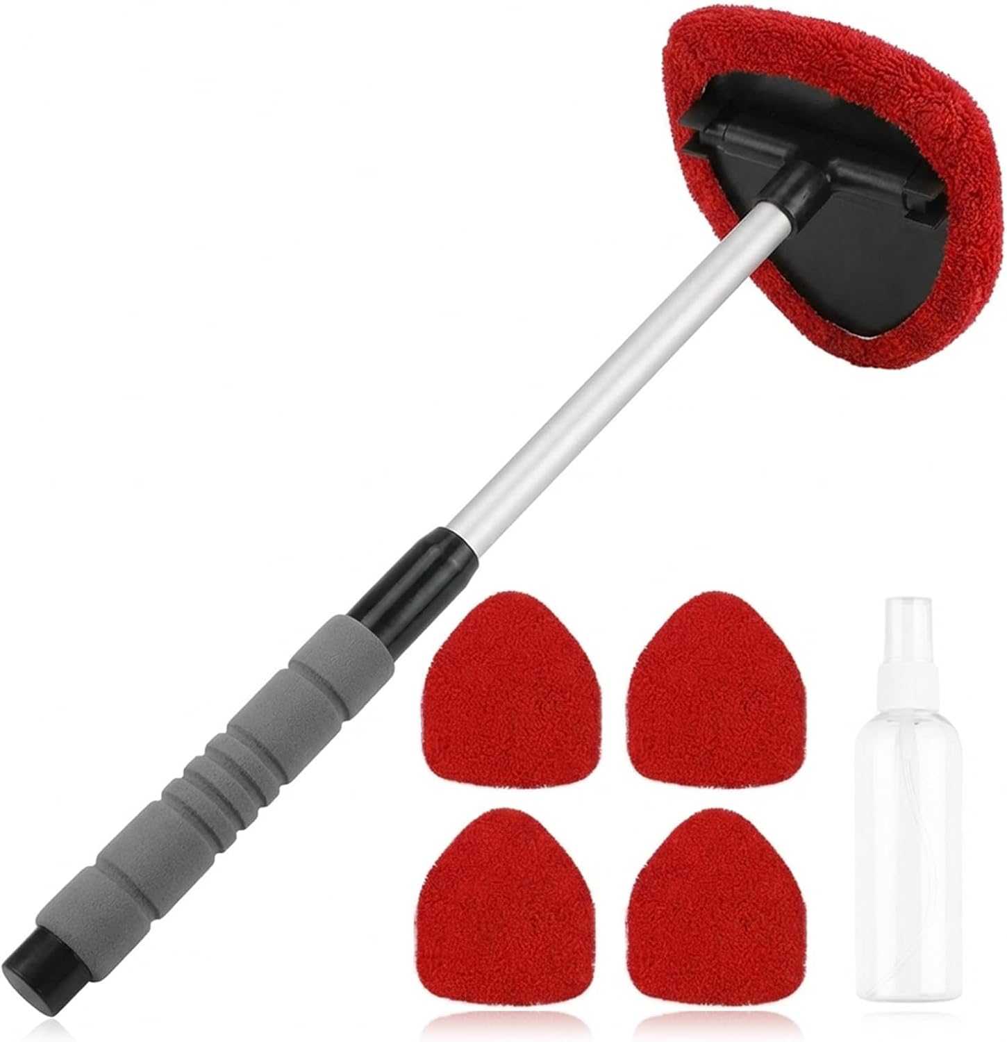 Carehabi Limpiacristales para Coche, Limpiador de Parabrisas, Limpiador de Parabrisas de Coche con 5 Almohadillas de Microfibra y Botellas Pulverizadoras, Kit de Limpiaparabrisas