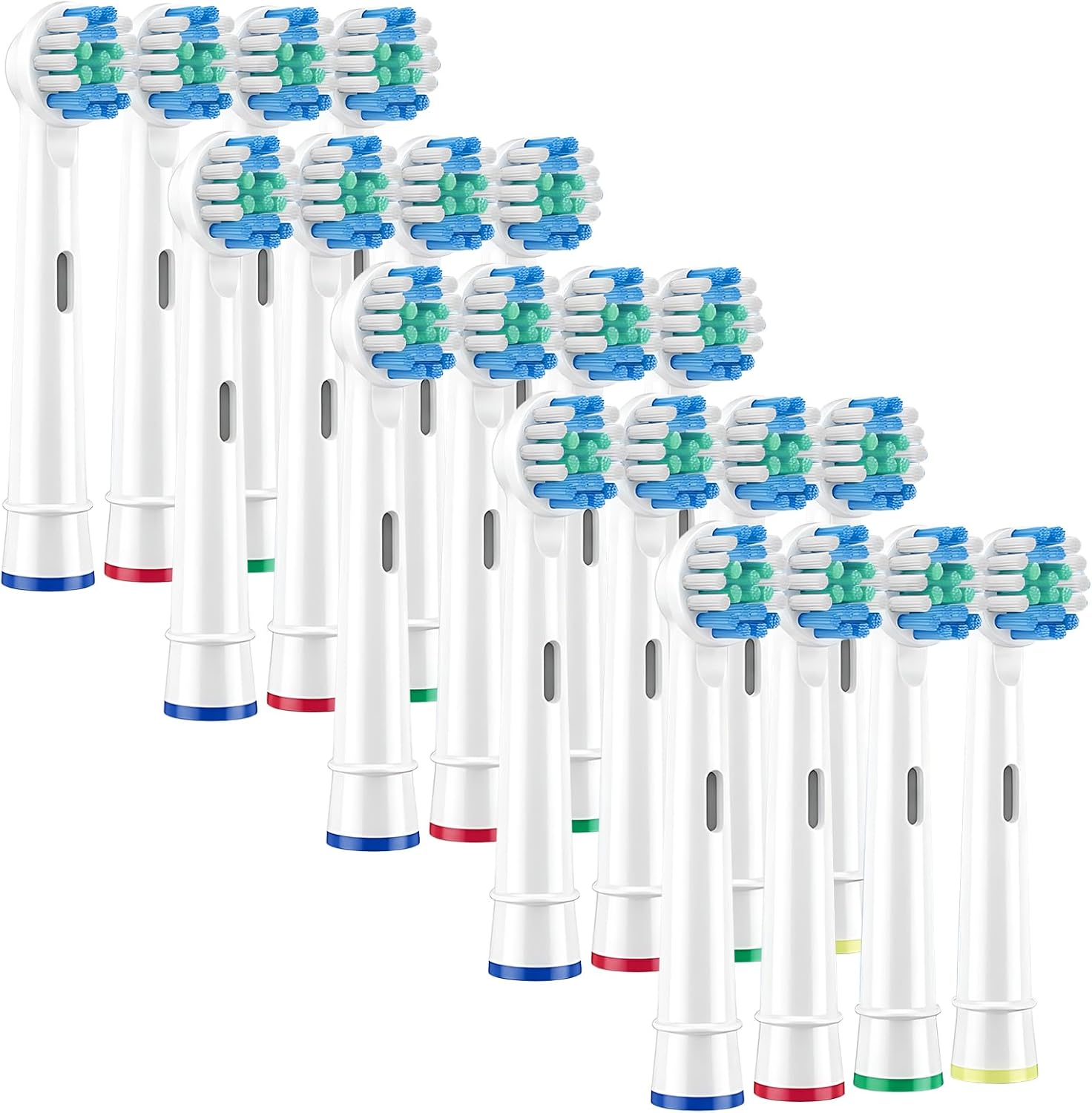 Brossettes Compatible avec Brossette Oral-b Brosse a Dent Electrique, 20 Tete Brosse a Dent Oral B Compatibles, Brossette de Rechange pour Sensibles (à l'exception des séries Pulsonic et IO, blanc)